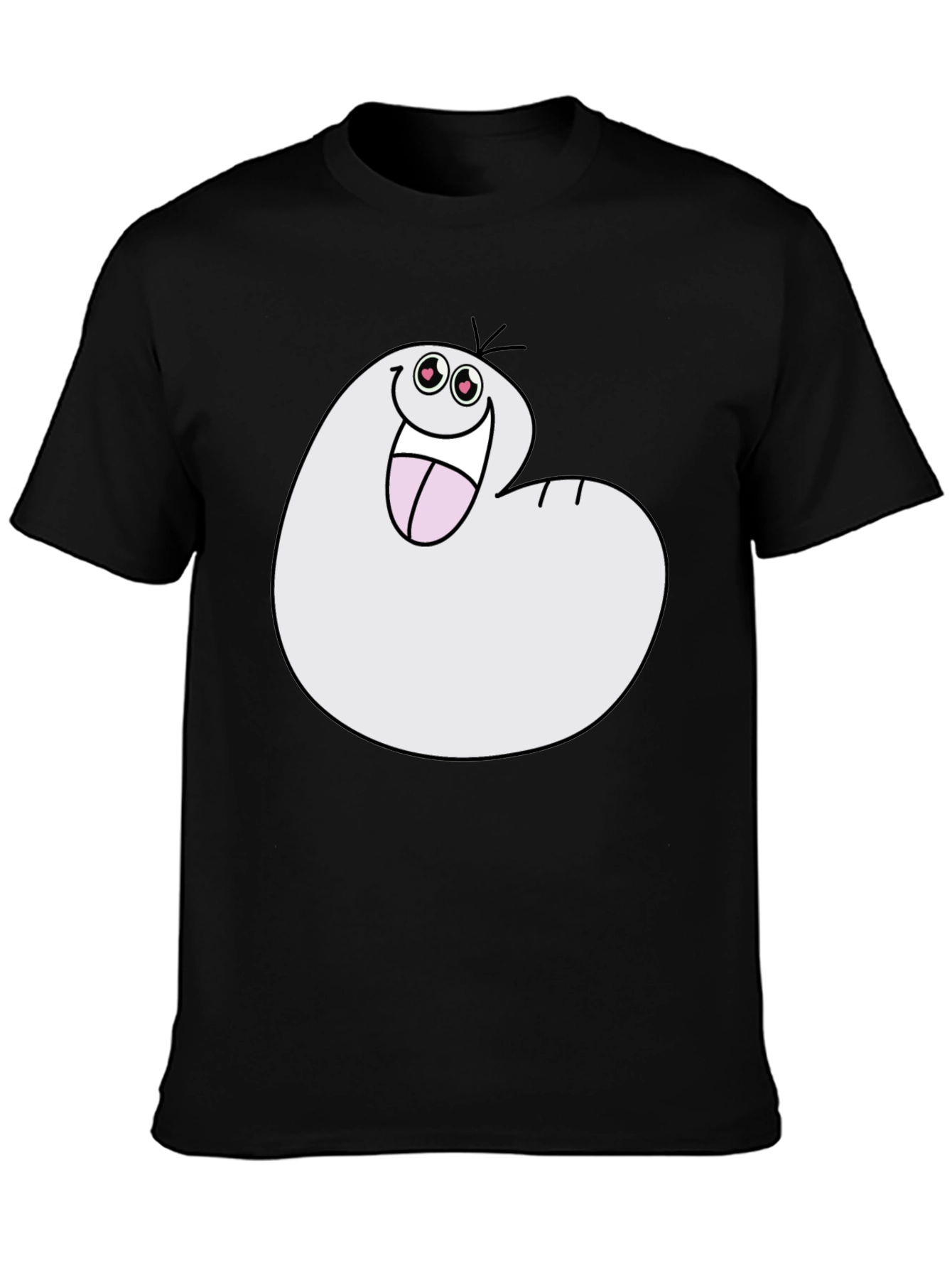 Funny Cartoon Character Black T-Shirt