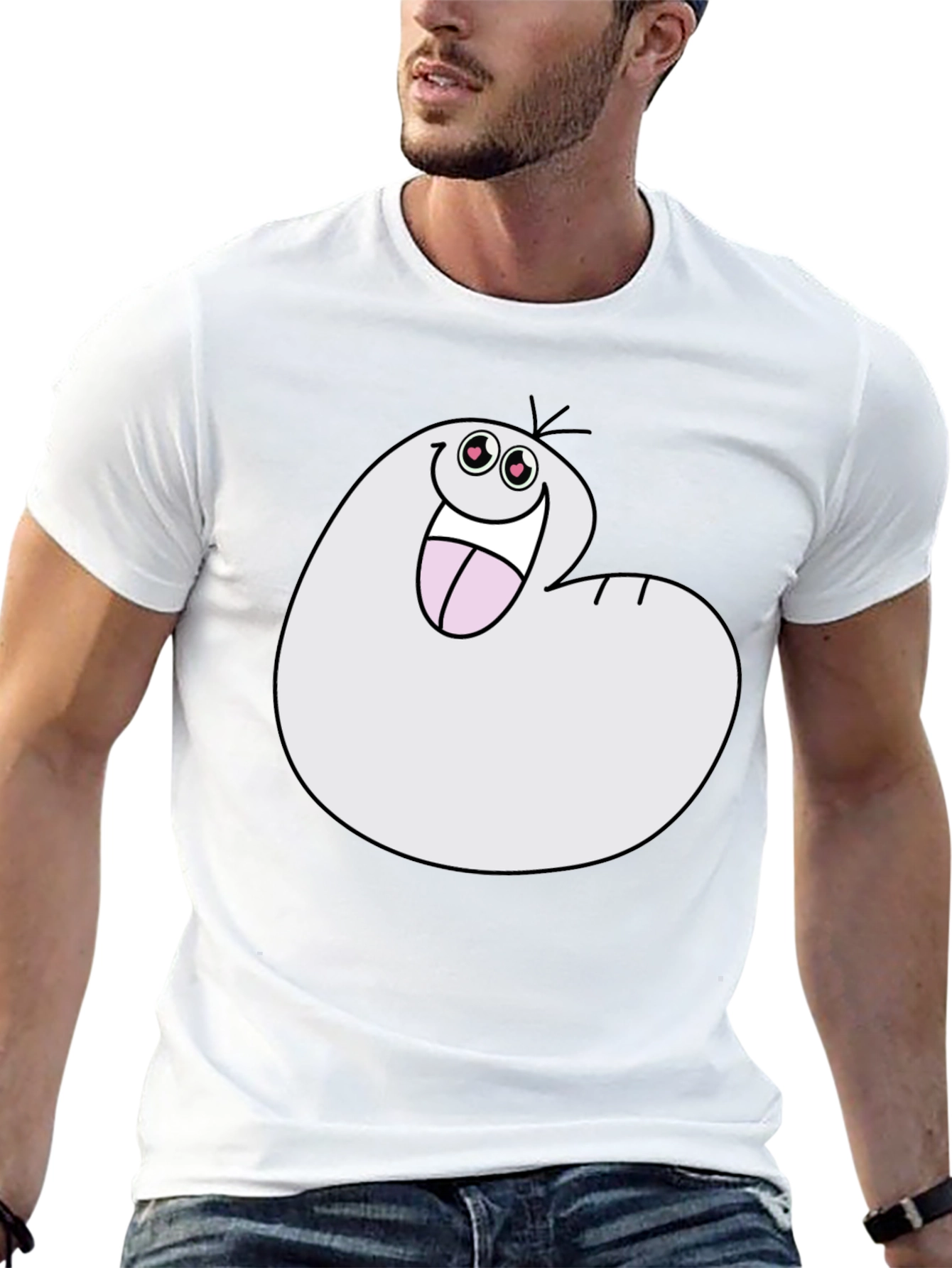 Funny Cartoon Character Black T-Shirt