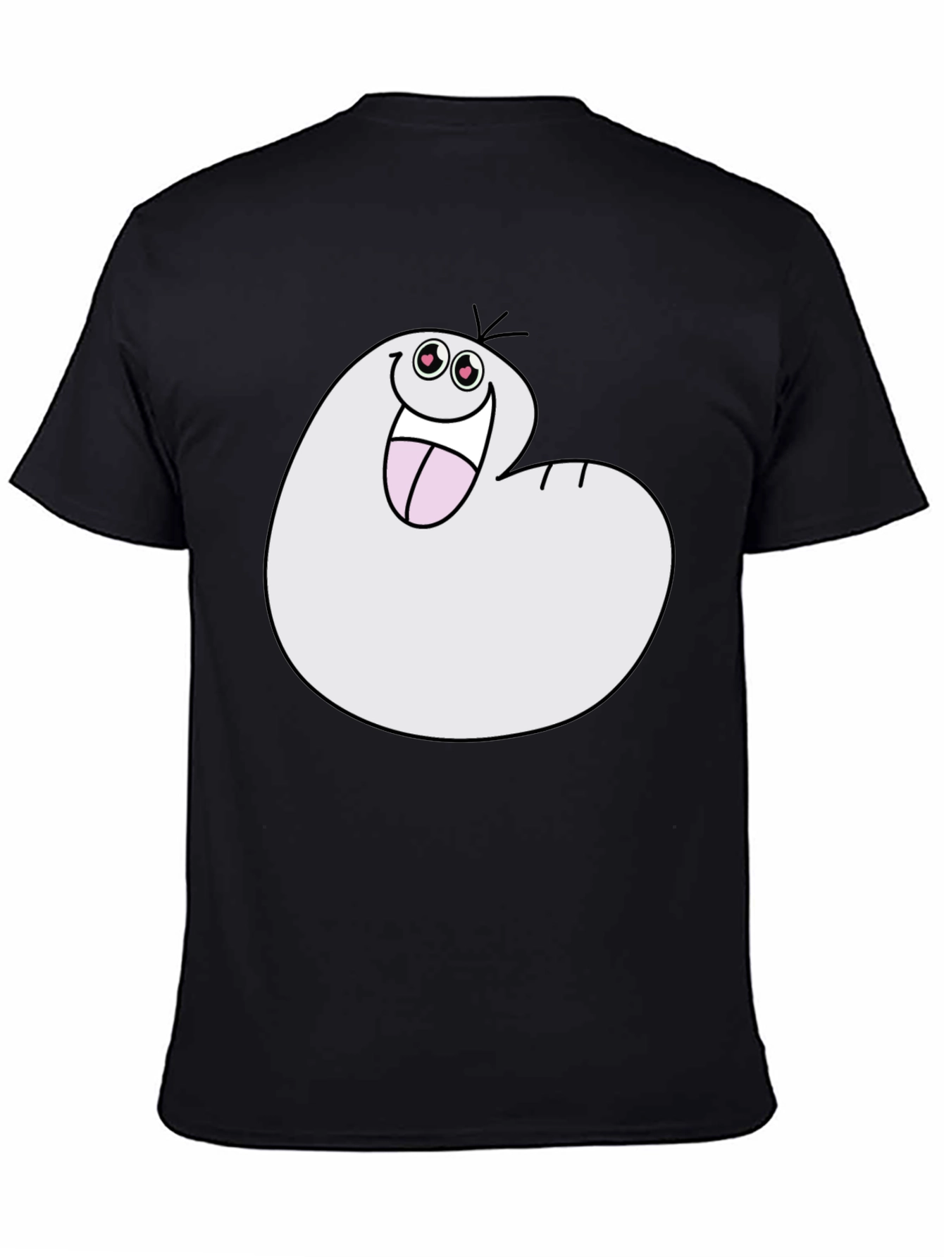 Funny Cartoon Character Black T-Shirt