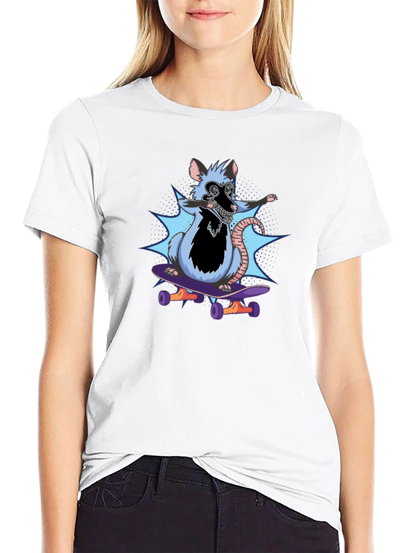 Skateboarding Rat T-Shirt - Cool Graphic Tee