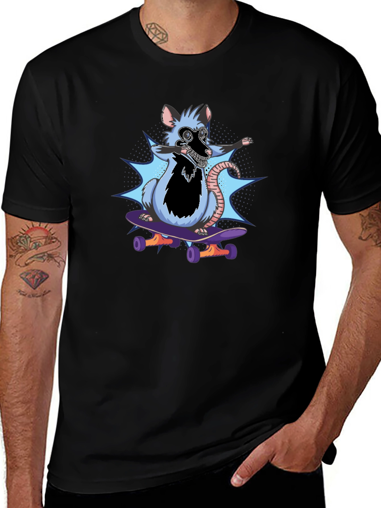 Skateboarding Rat T-Shirt - Cool Graphic Tee