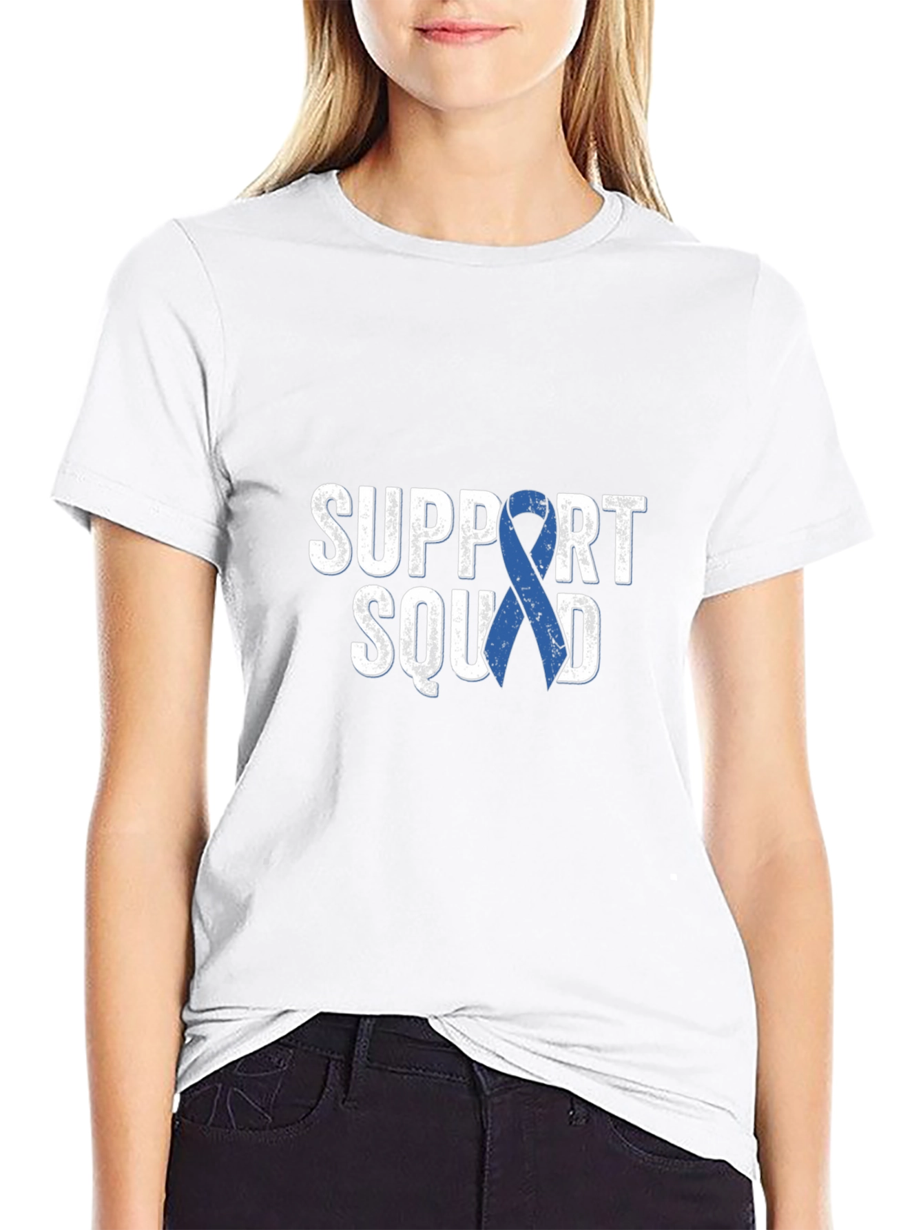 Support Squad T-Shirt - Blue Ribbon Graphic Tee
