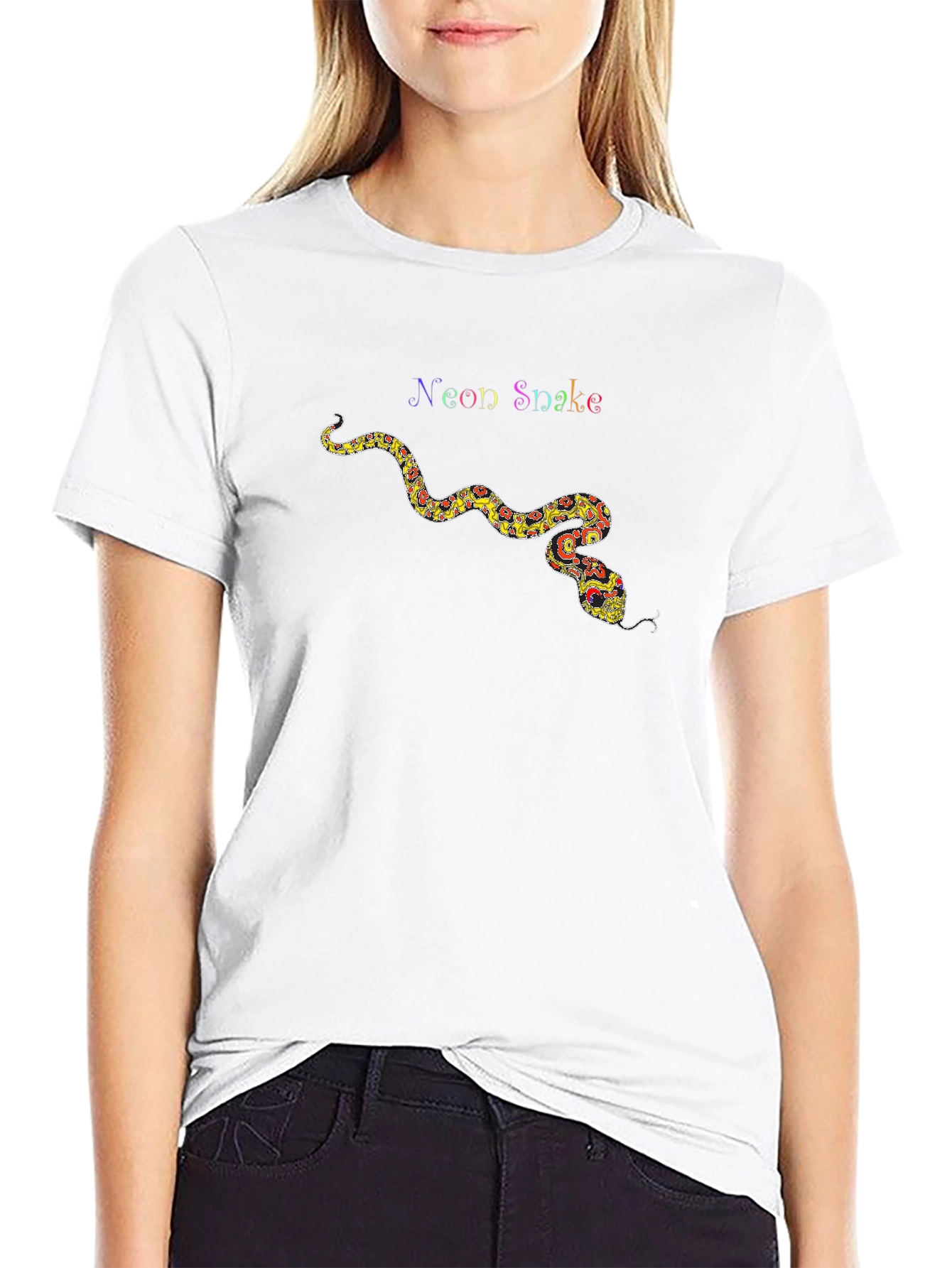 Neon Snake Graphic Tee - Cool Trendy T-Shirt