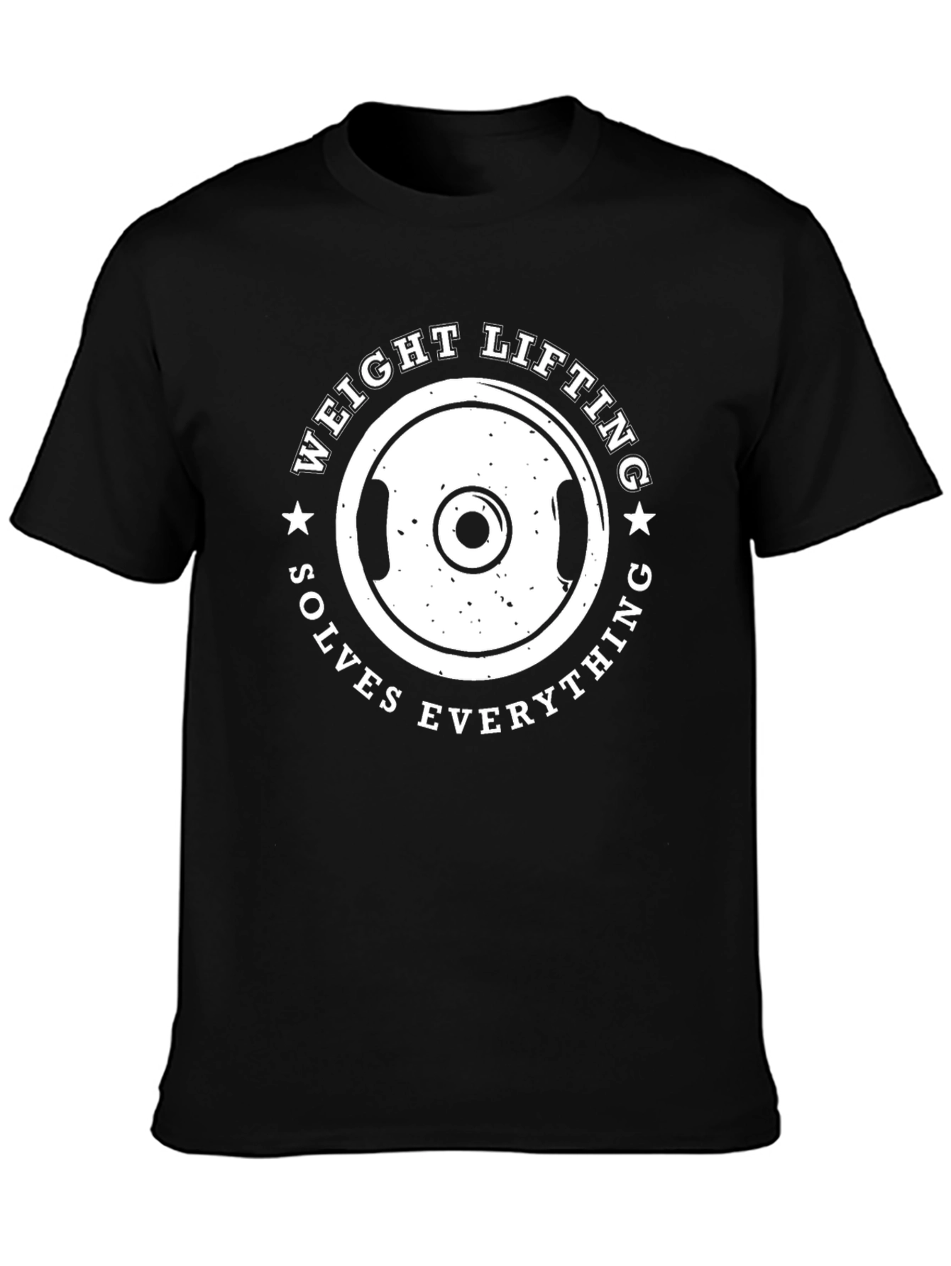 Weight Lifting Solves Everything Black T-Shirt