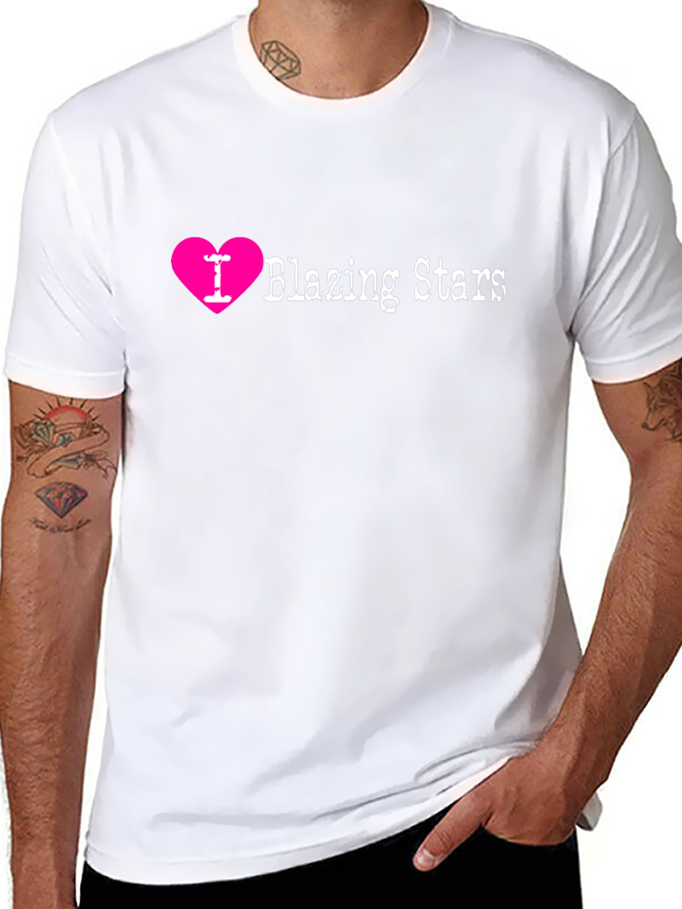 I Heart Blazing Stars T-Shirt - Black Cotton Tee