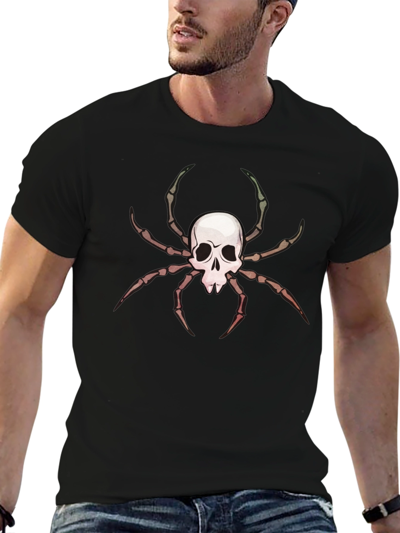 Skull Spider Graphic Tee - Mens Black T-Shirt