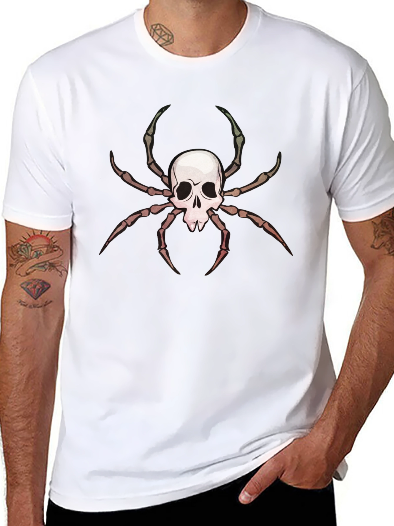 Skull Spider Graphic Tee - Mens Black T-Shirt