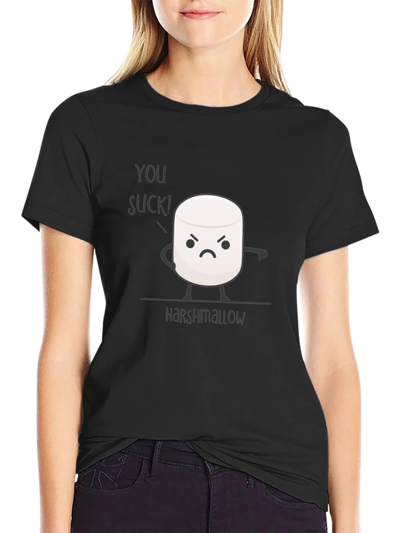 Harshmallow Graphic T-Shirt - Funny Marshmallow Tee