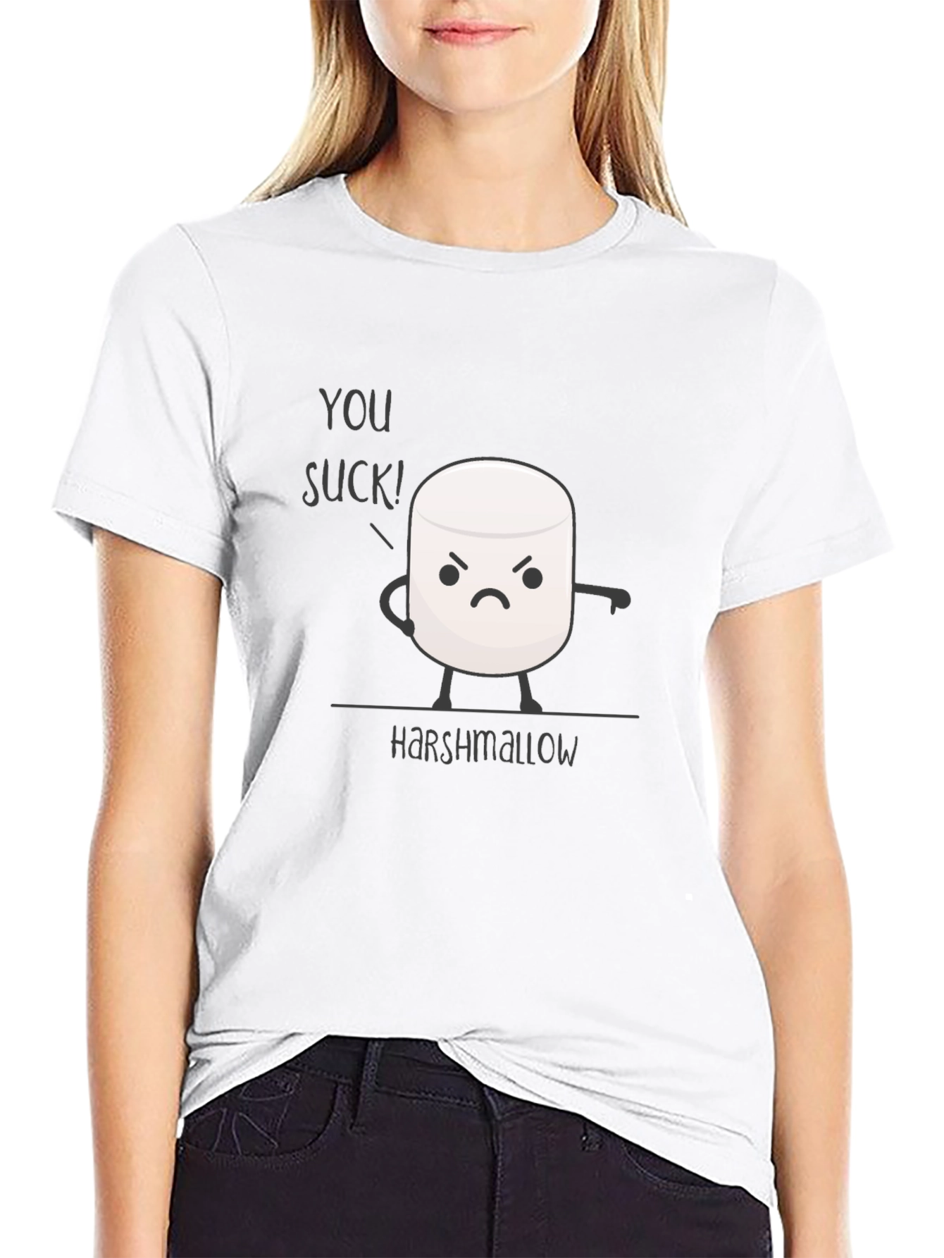 Harshmallow Graphic T-Shirt - Funny Marshmallow Tee
