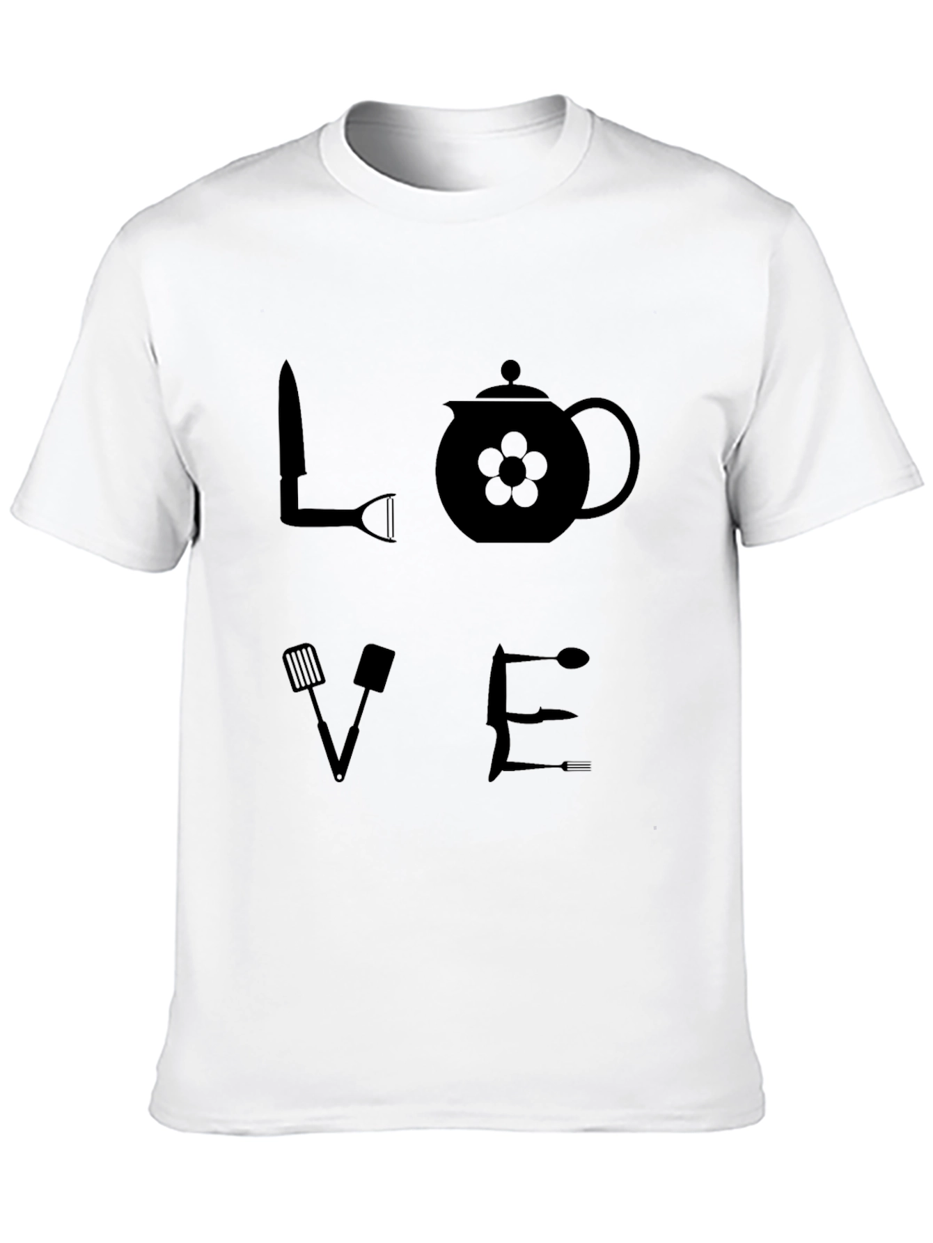 LOVE Kitchen Utensil Graphic T-Shirt - Black