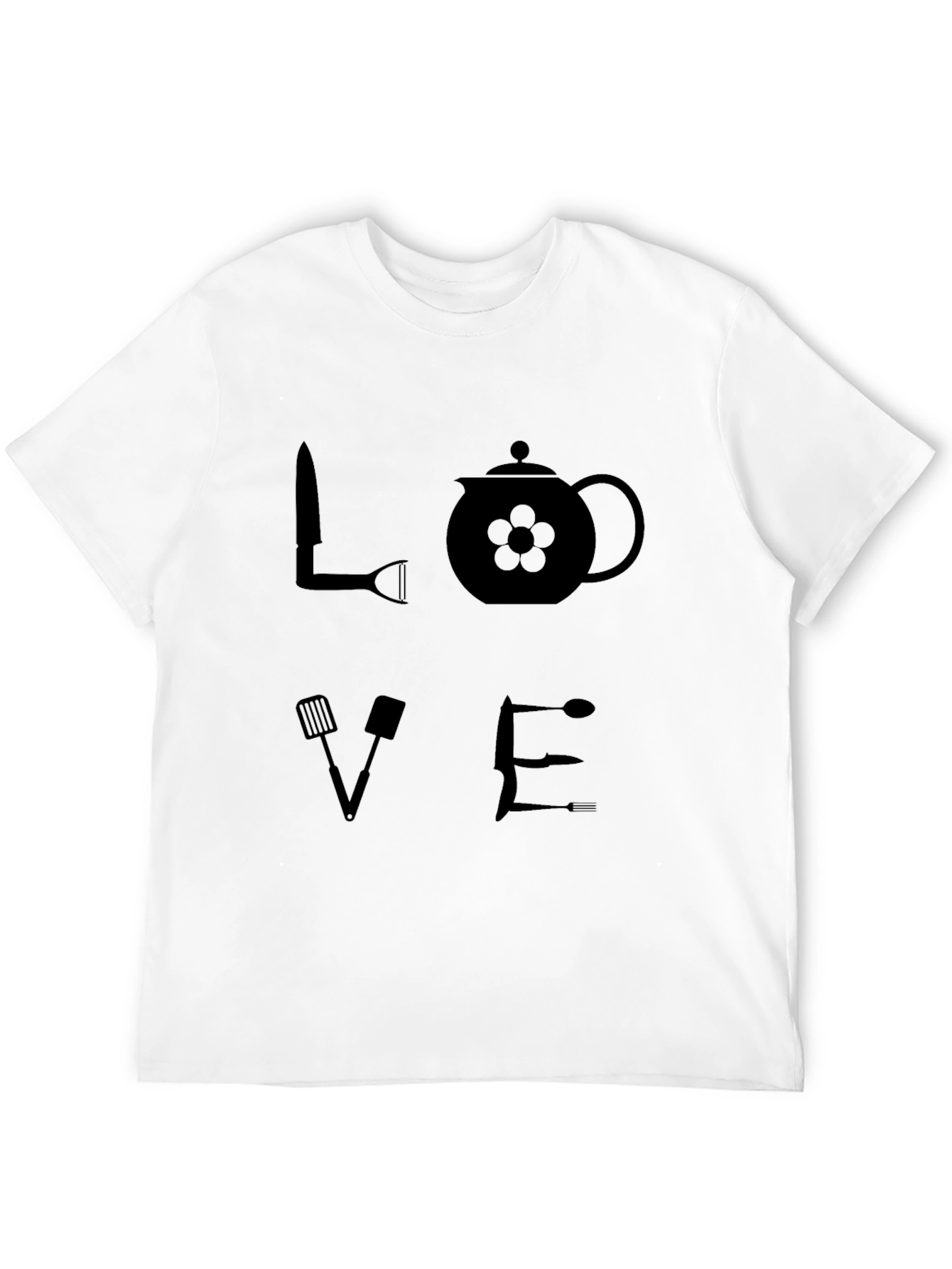 LOVE Kitchen Utensil Graphic T-Shirt - Black