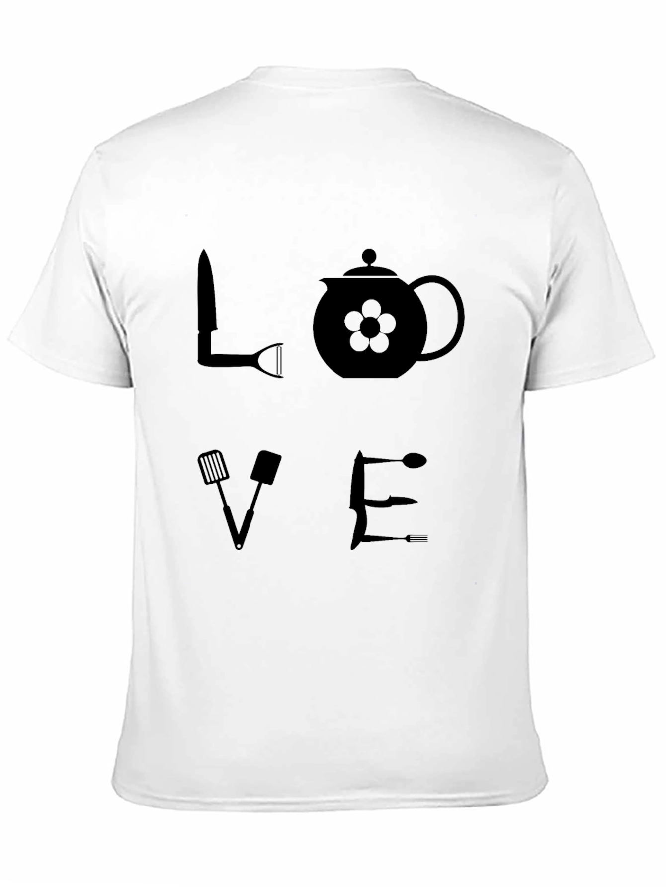 LOVE Kitchen Utensil Graphic T-Shirt - Black