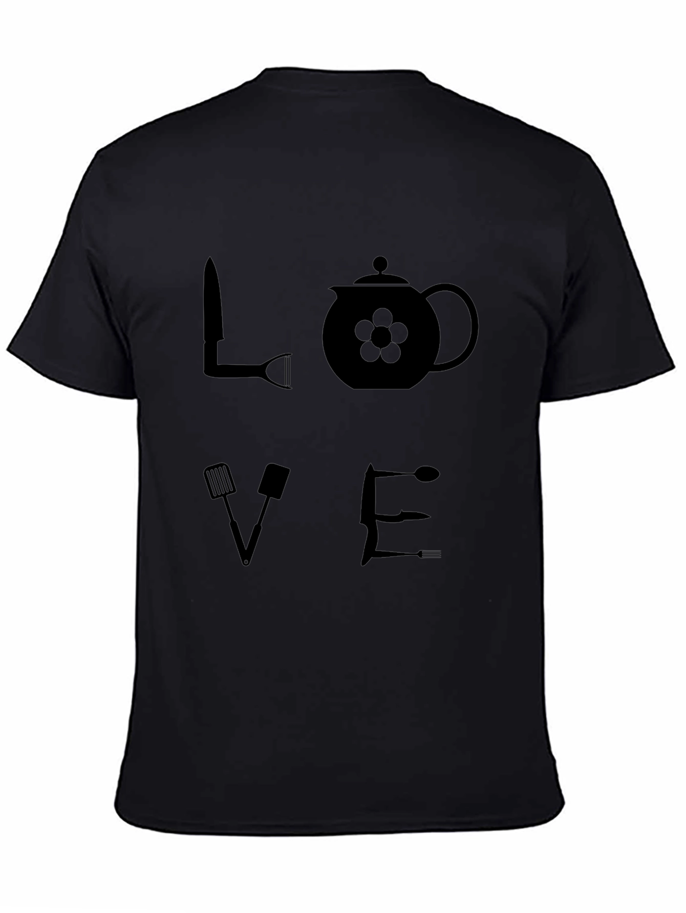 LOVE Kitchen Utensil Graphic T-Shirt - Black