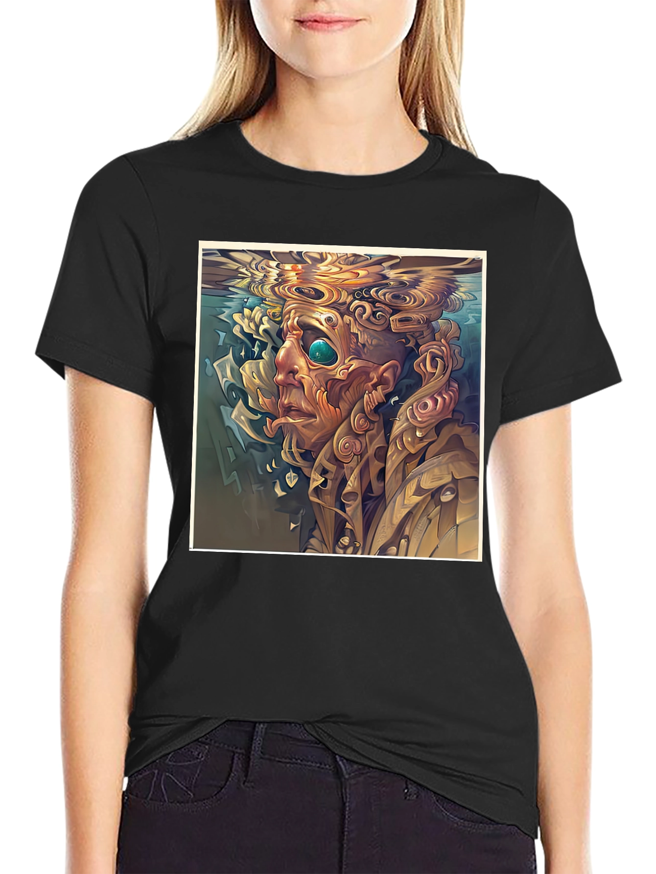 Abstract Portrait T-Shirt - Surreal Style