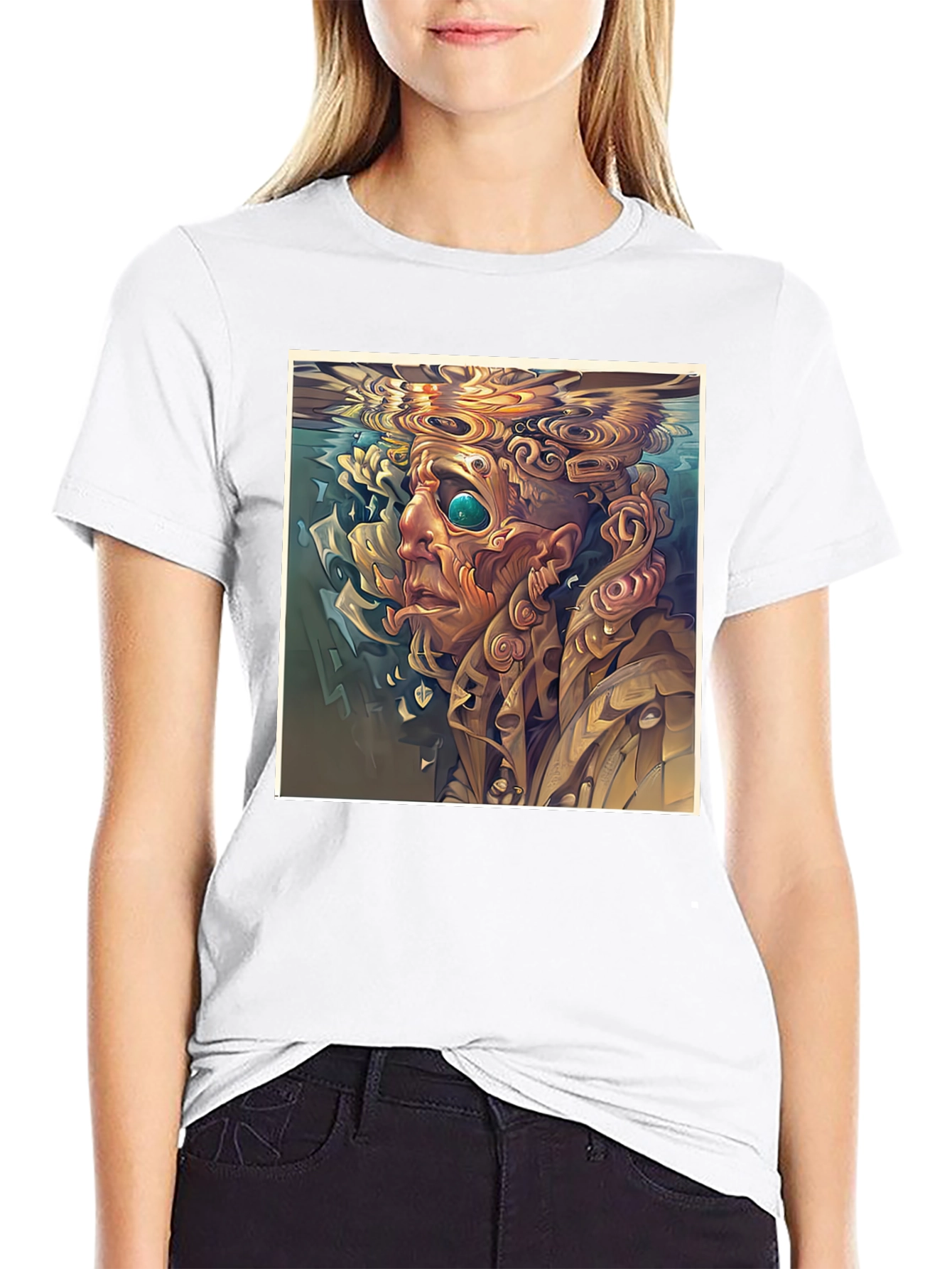 Abstract Portrait T-Shirt - Surreal Style