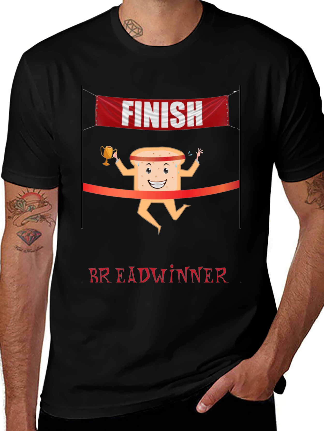 Breadwinner T-Shirt - Funny Cartoon Bread Design