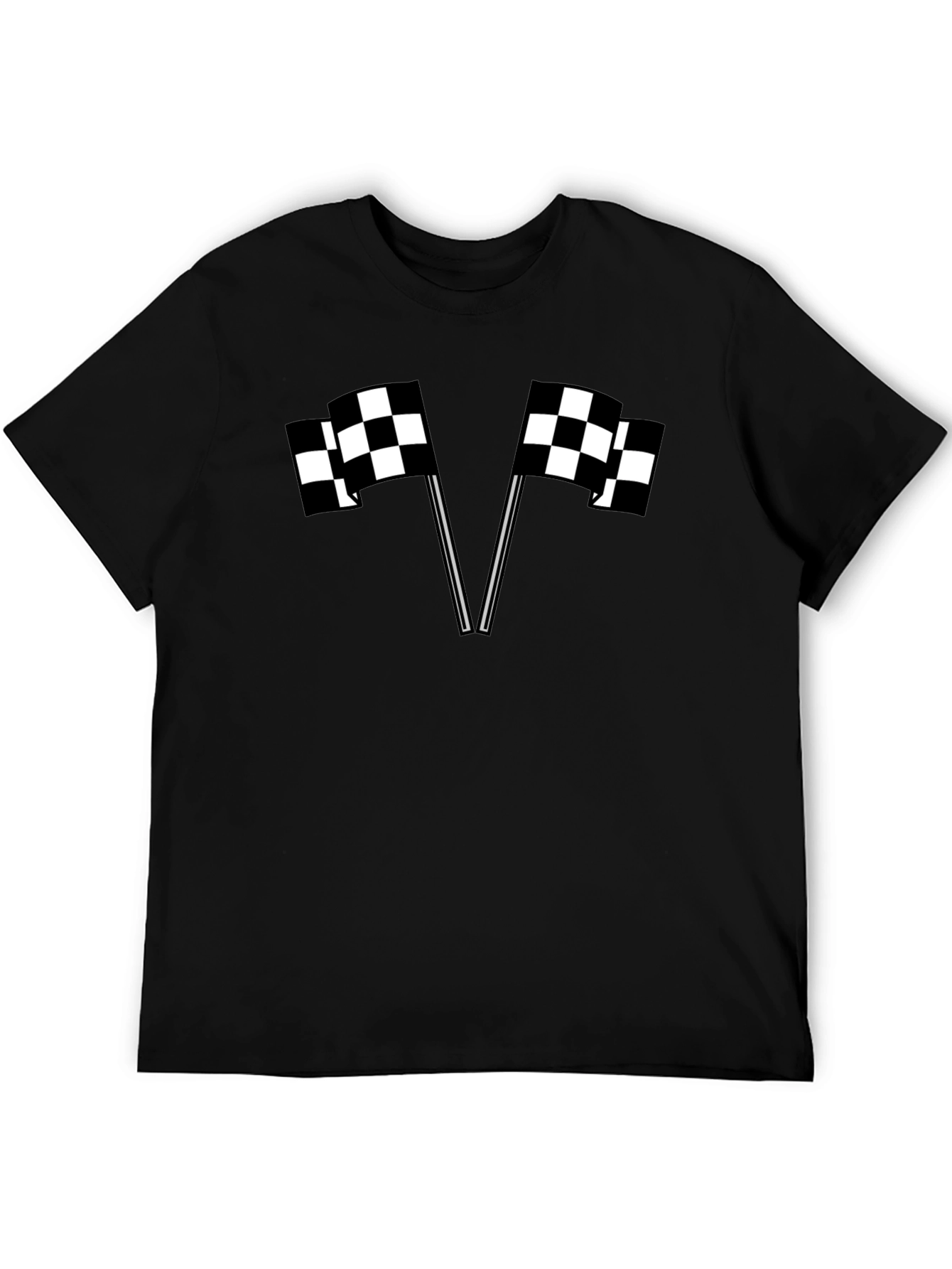 Checkered Flag Graphic T-Shirt - Racing Fan Tee