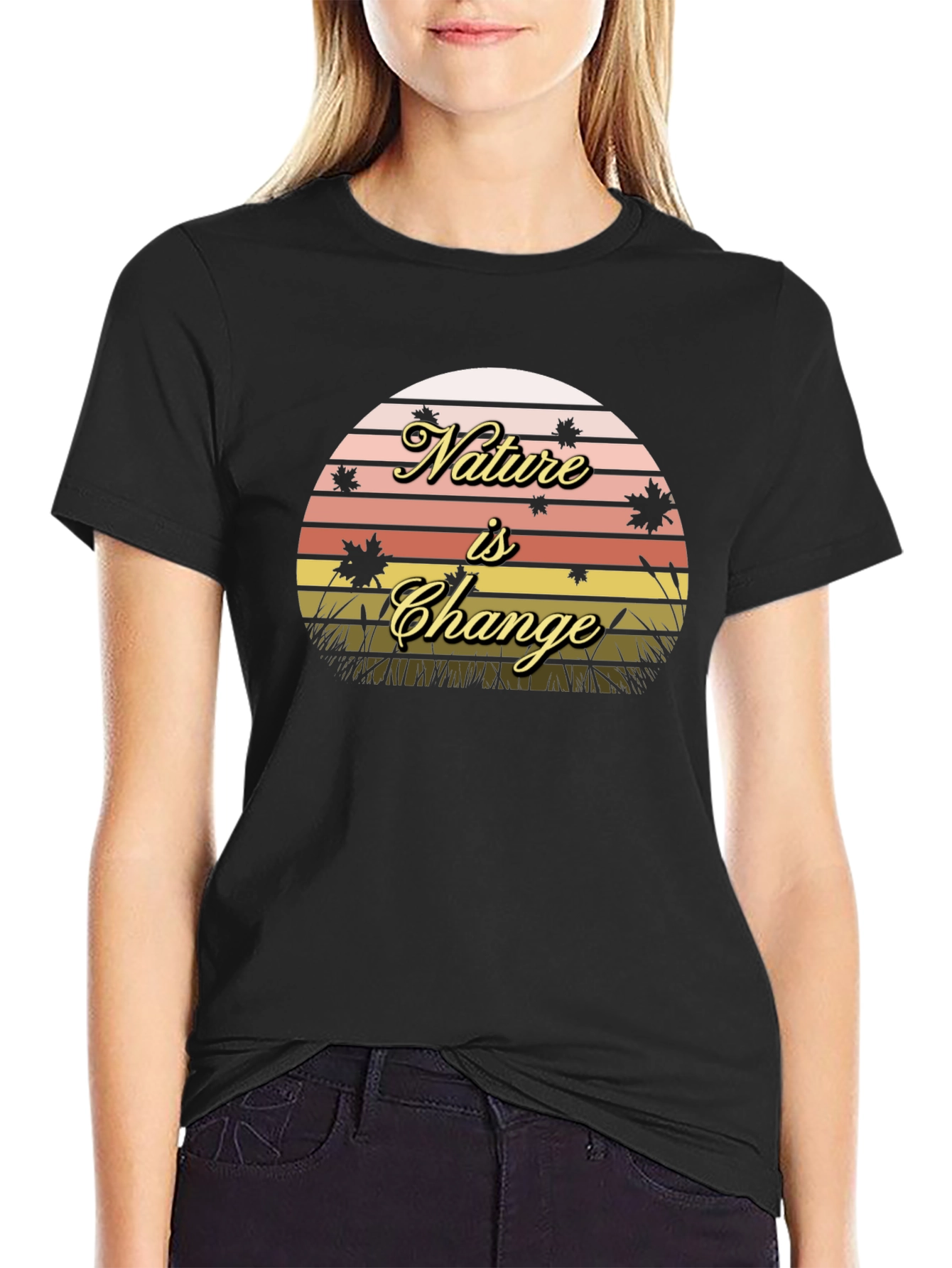Nature is Change Black T-Shirt