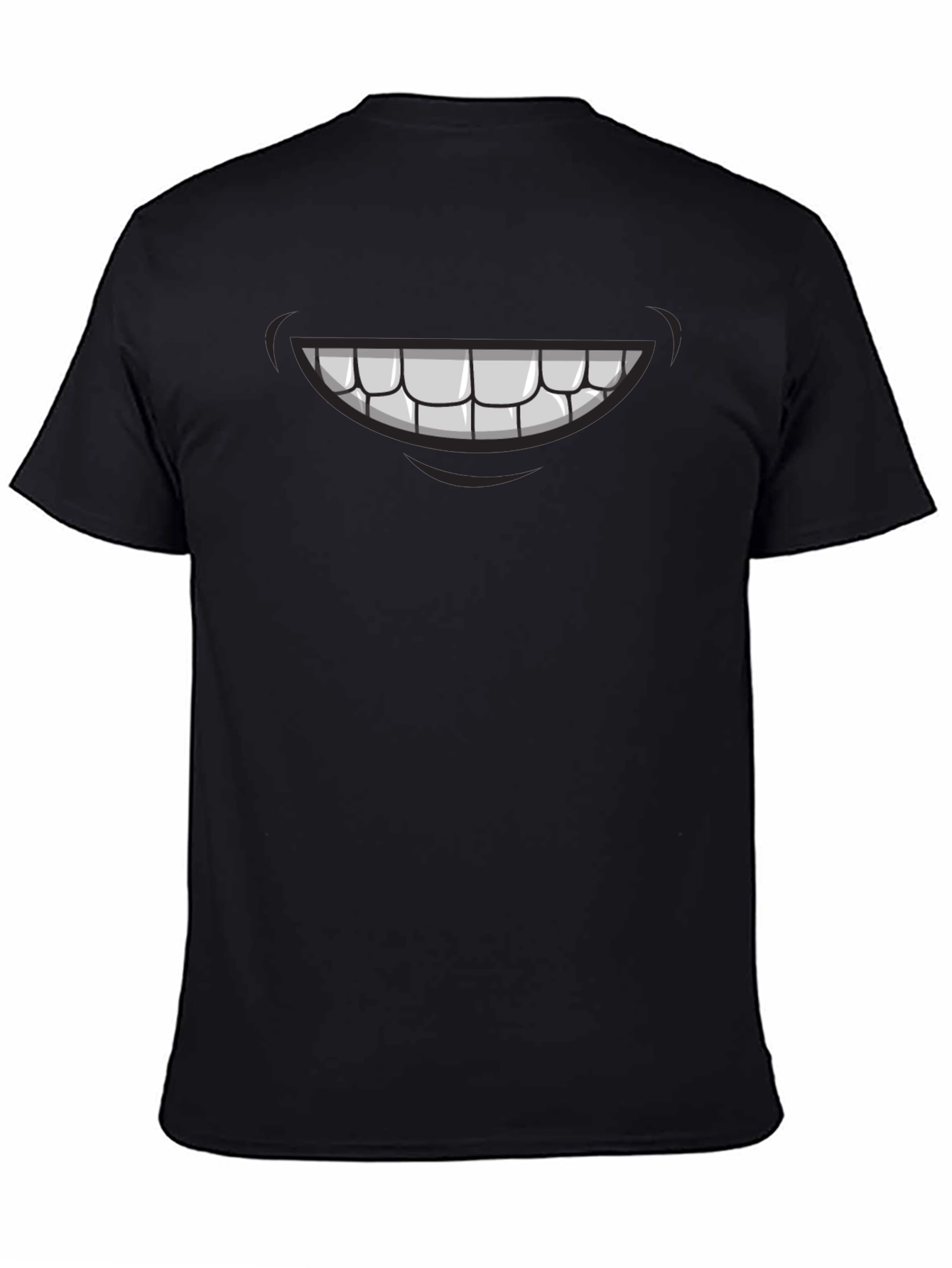 Cartoon Smile Graphic Tee - Mens Black T-Shirt