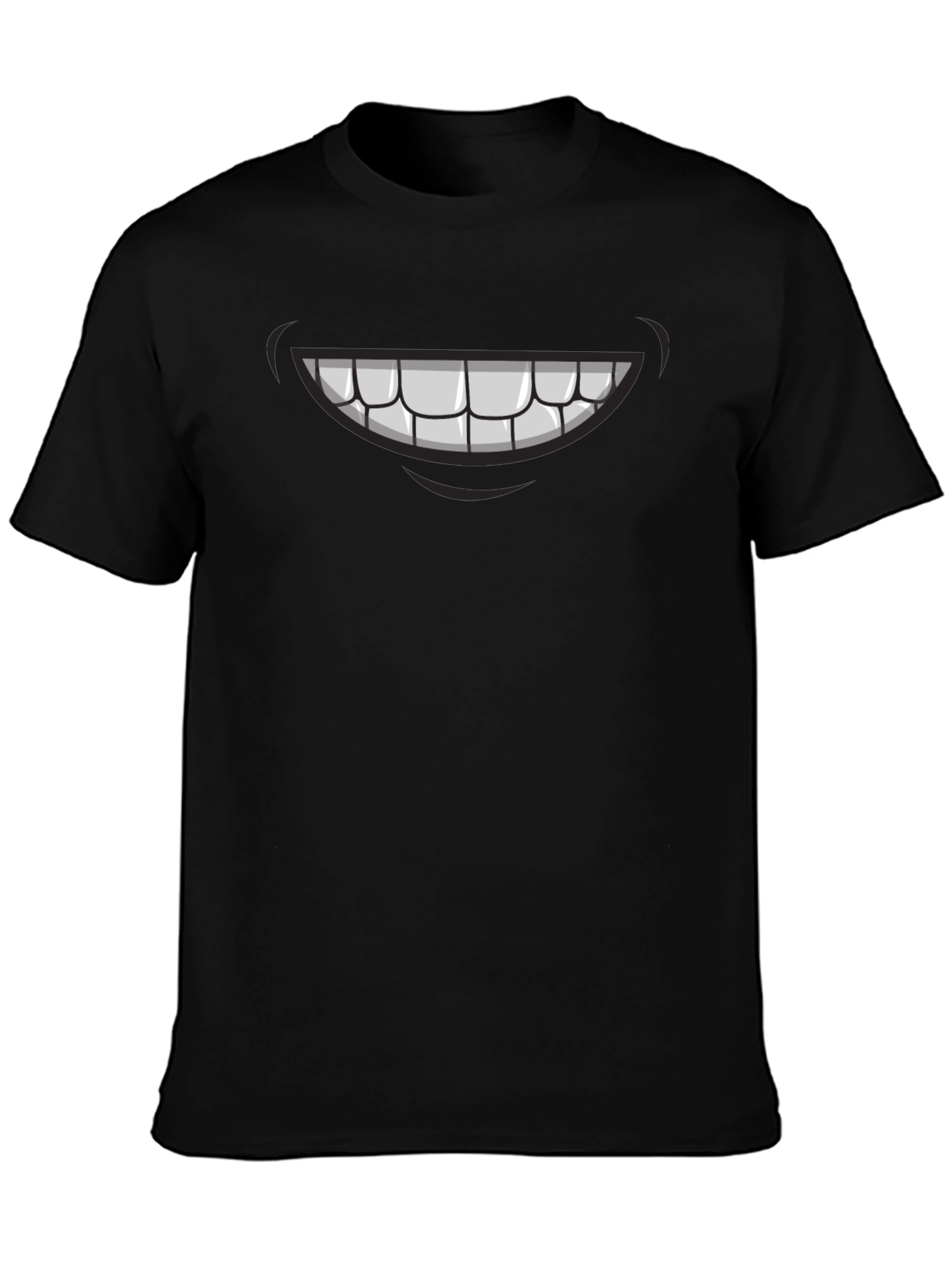 Cartoon Smile Graphic Tee - Mens Black T-Shirt
