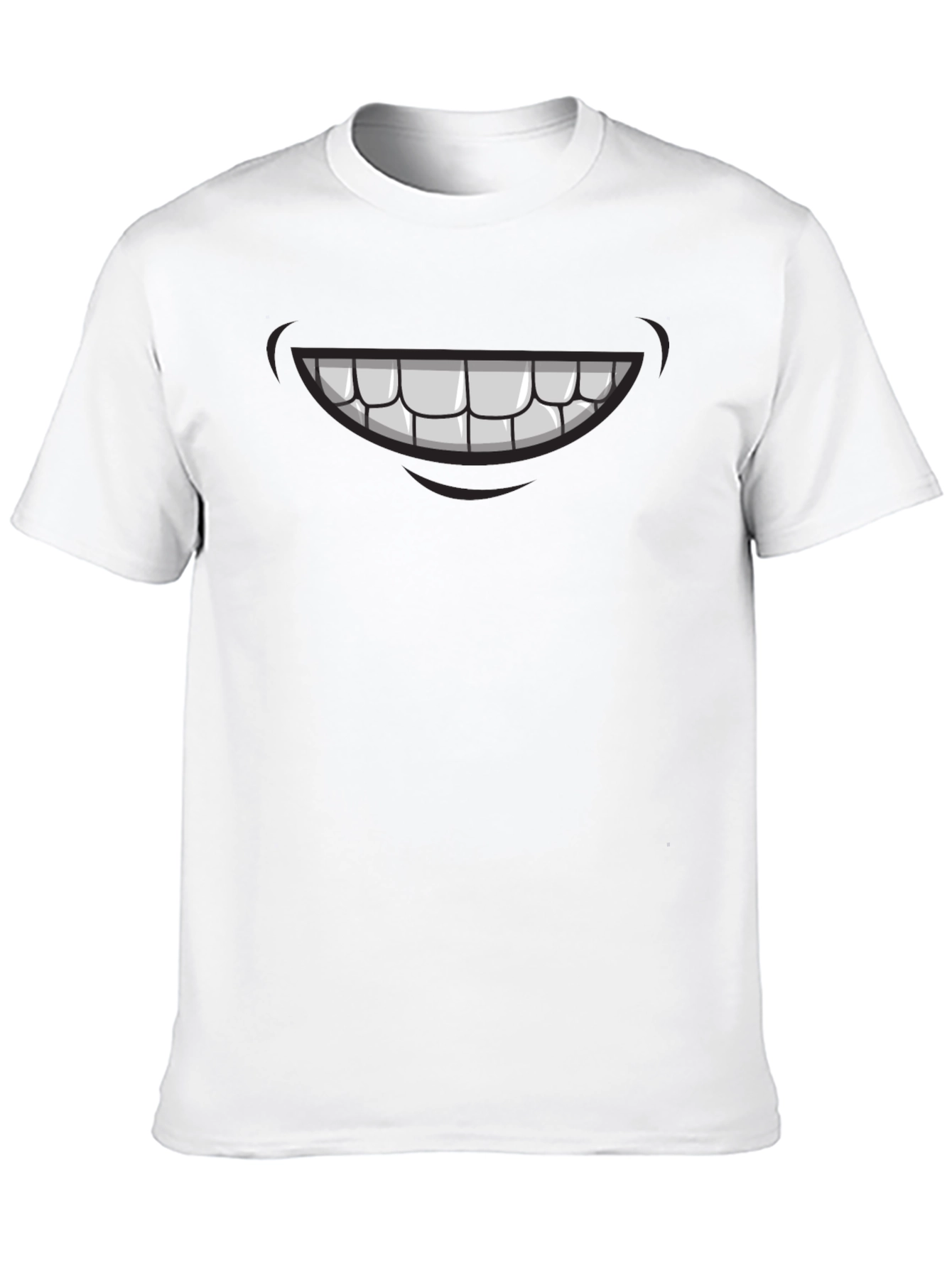 Cartoon Smile Graphic Tee - Mens Black T-Shirt