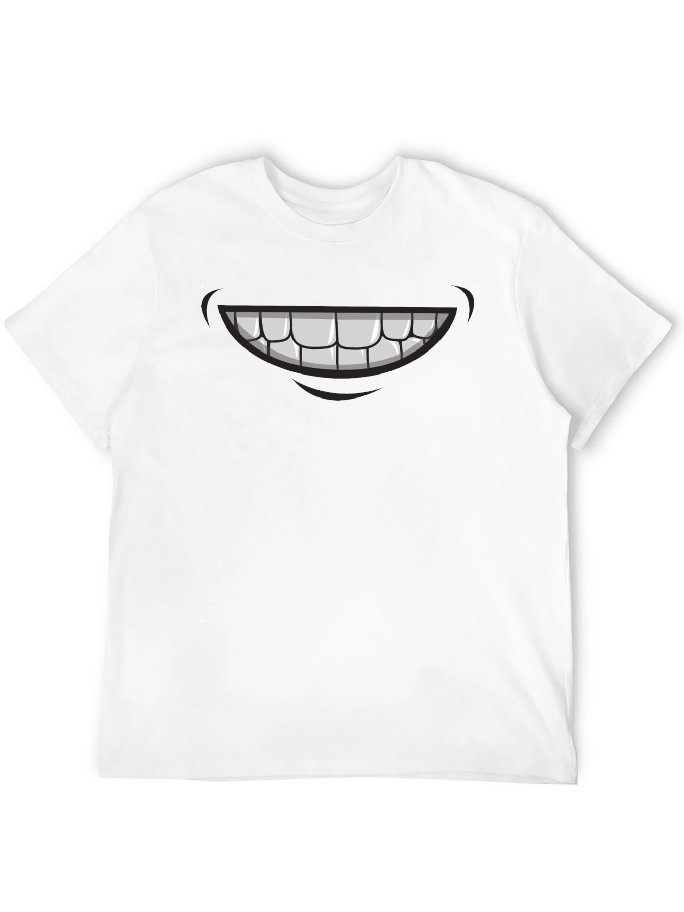 Cartoon Smile Graphic Tee - Mens Black T-Shirt
