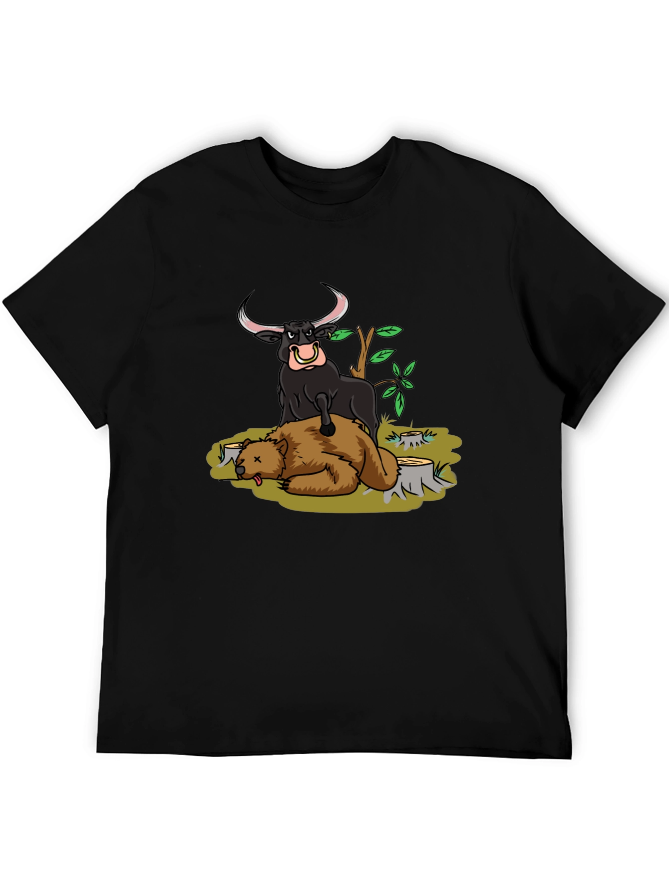 Bull vs Bear Black T-Shirt