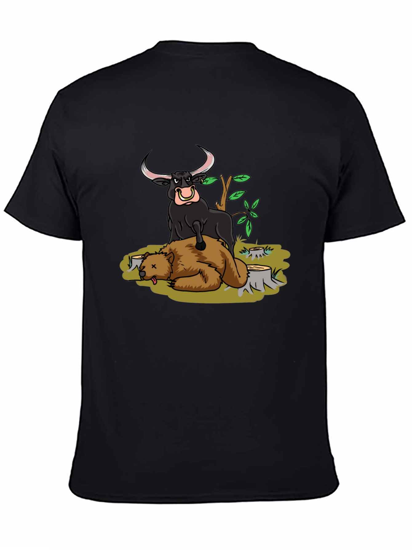 Bull vs Bear Black T-Shirt