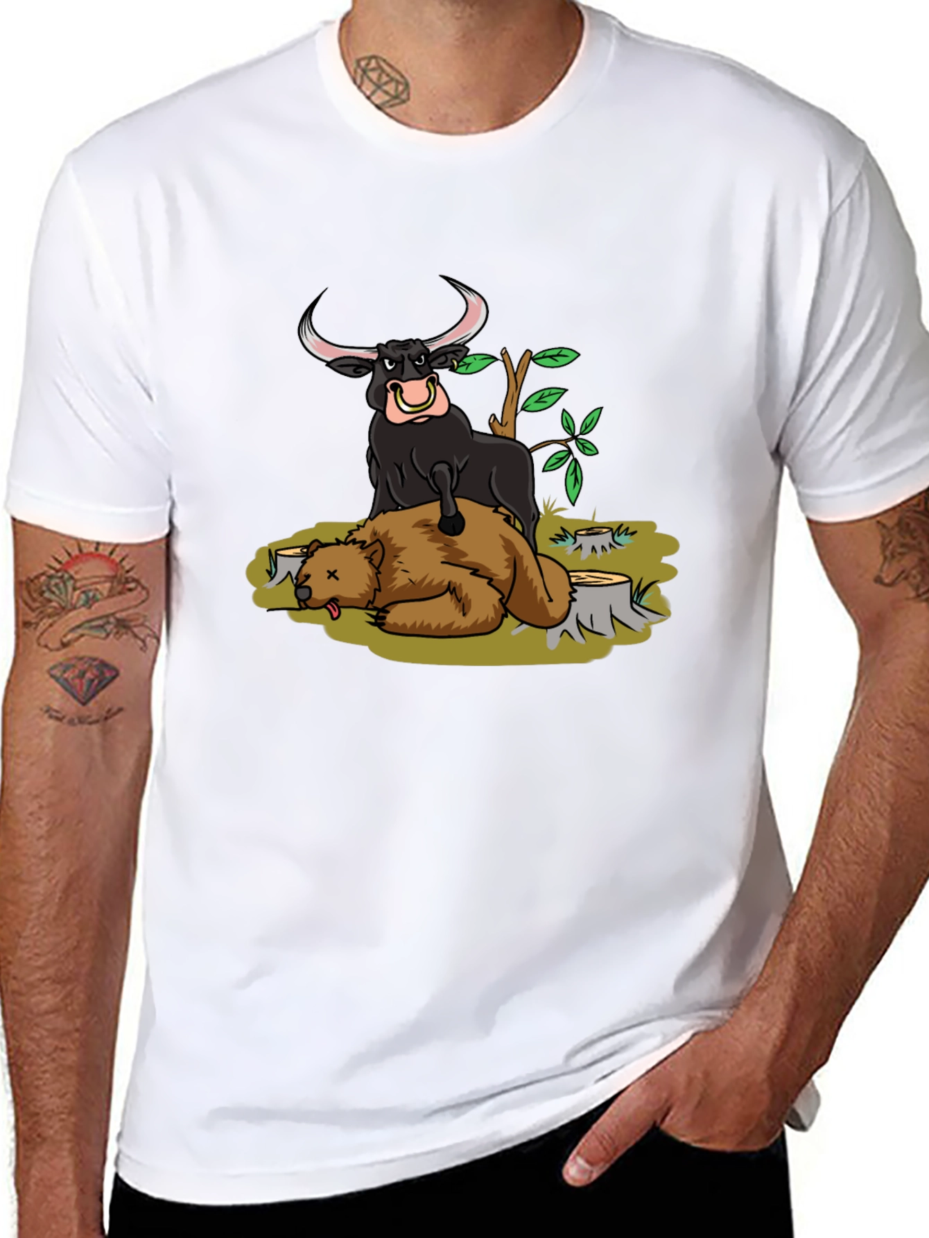 Bull vs Bear Black T-Shirt