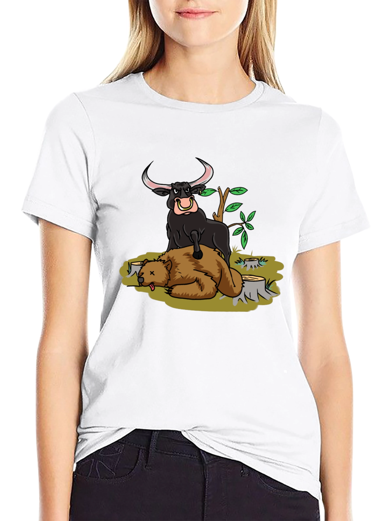 Bull vs Bear Black T-Shirt