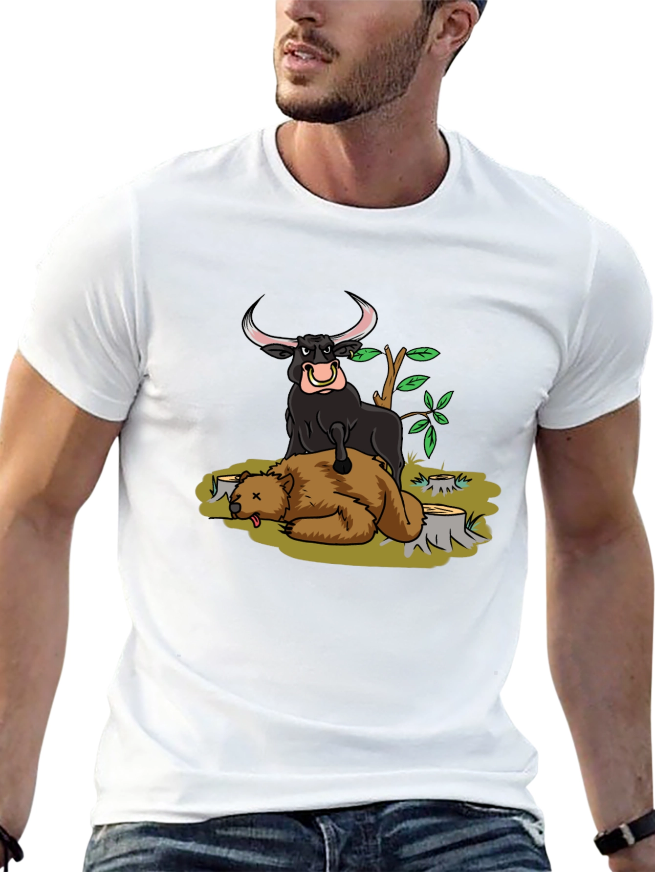 Bull vs Bear Black T-Shirt