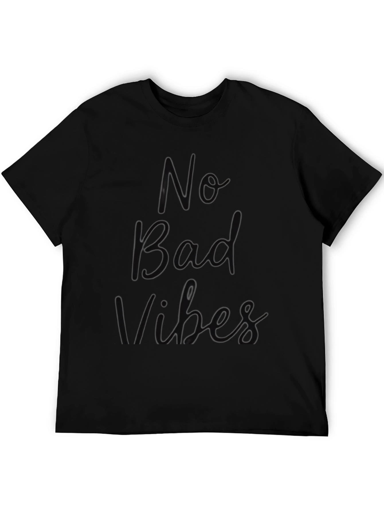 No Bad Vibes Black T-Shirt - Relaxed Fit
