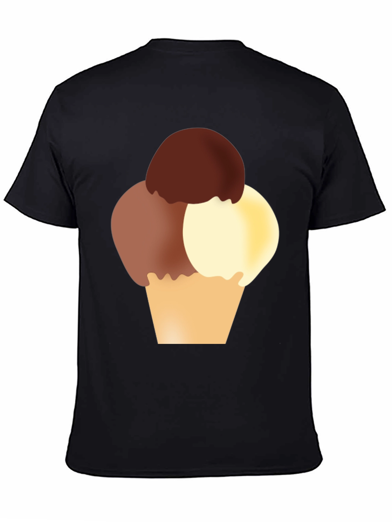 Ice Cream Graphic Tee - Black Cotton T-Shirt