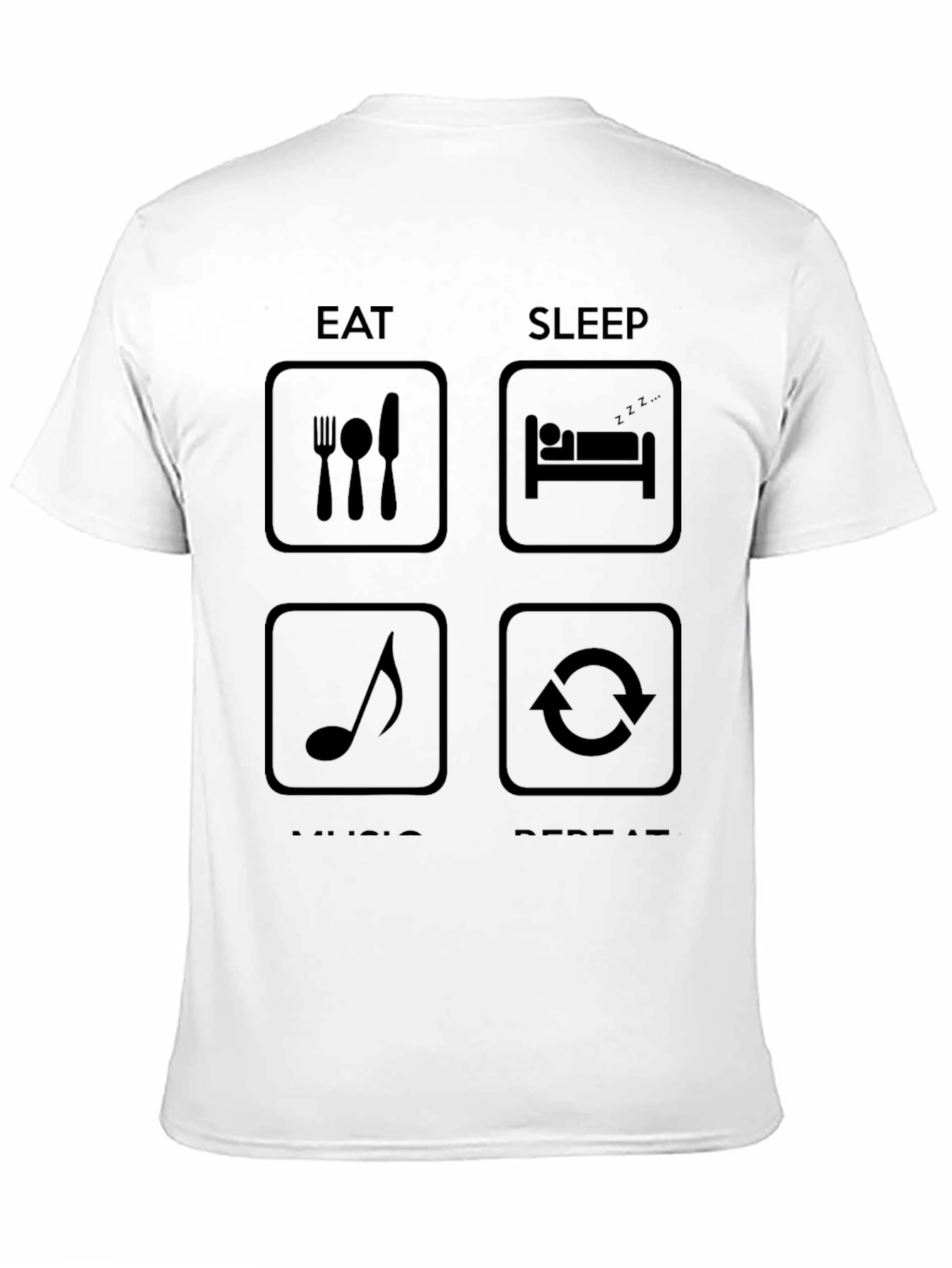 Eat Sleep Music Repeat Black T-Shirt