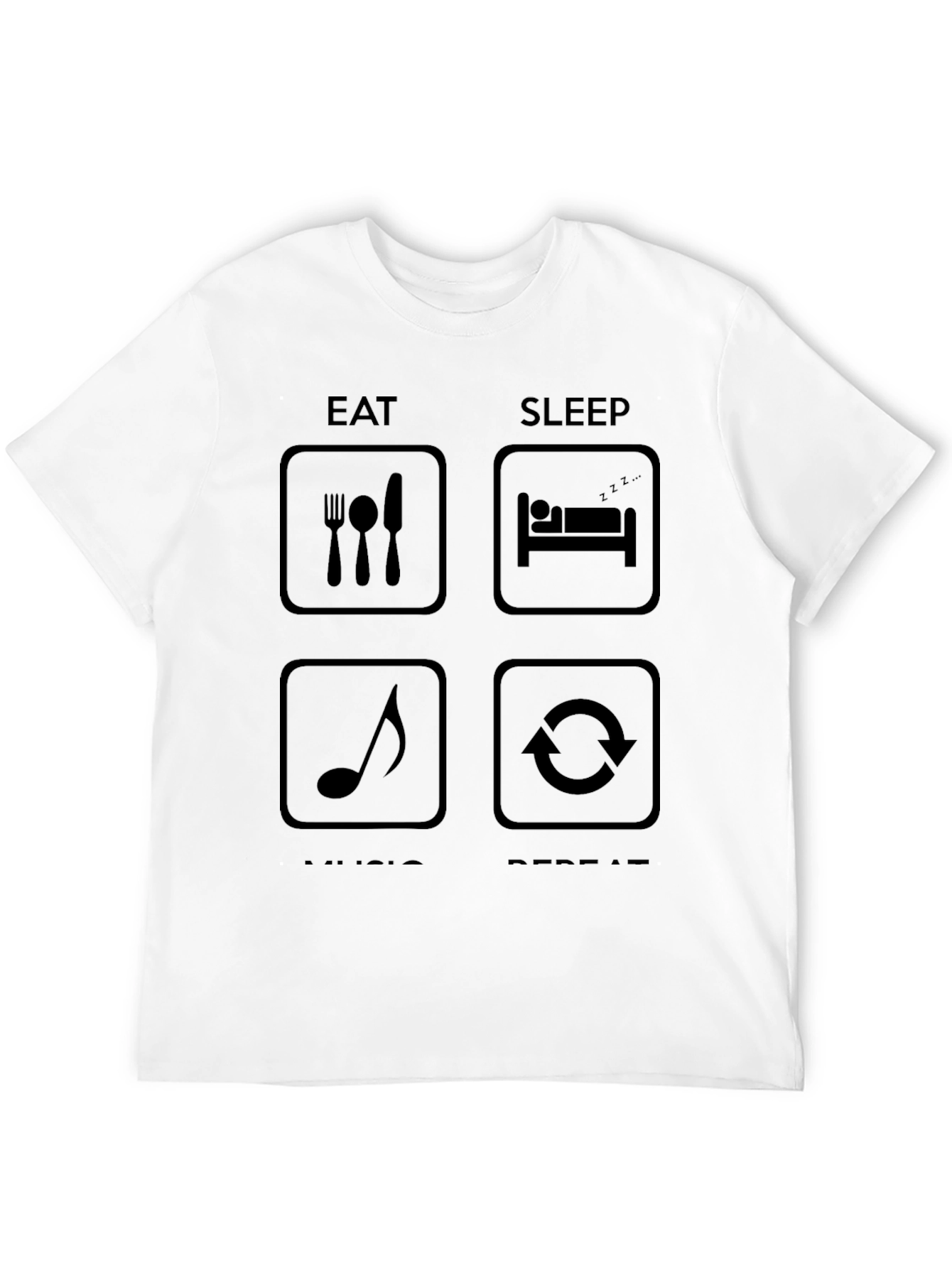 Eat Sleep Music Repeat Black T-Shirt