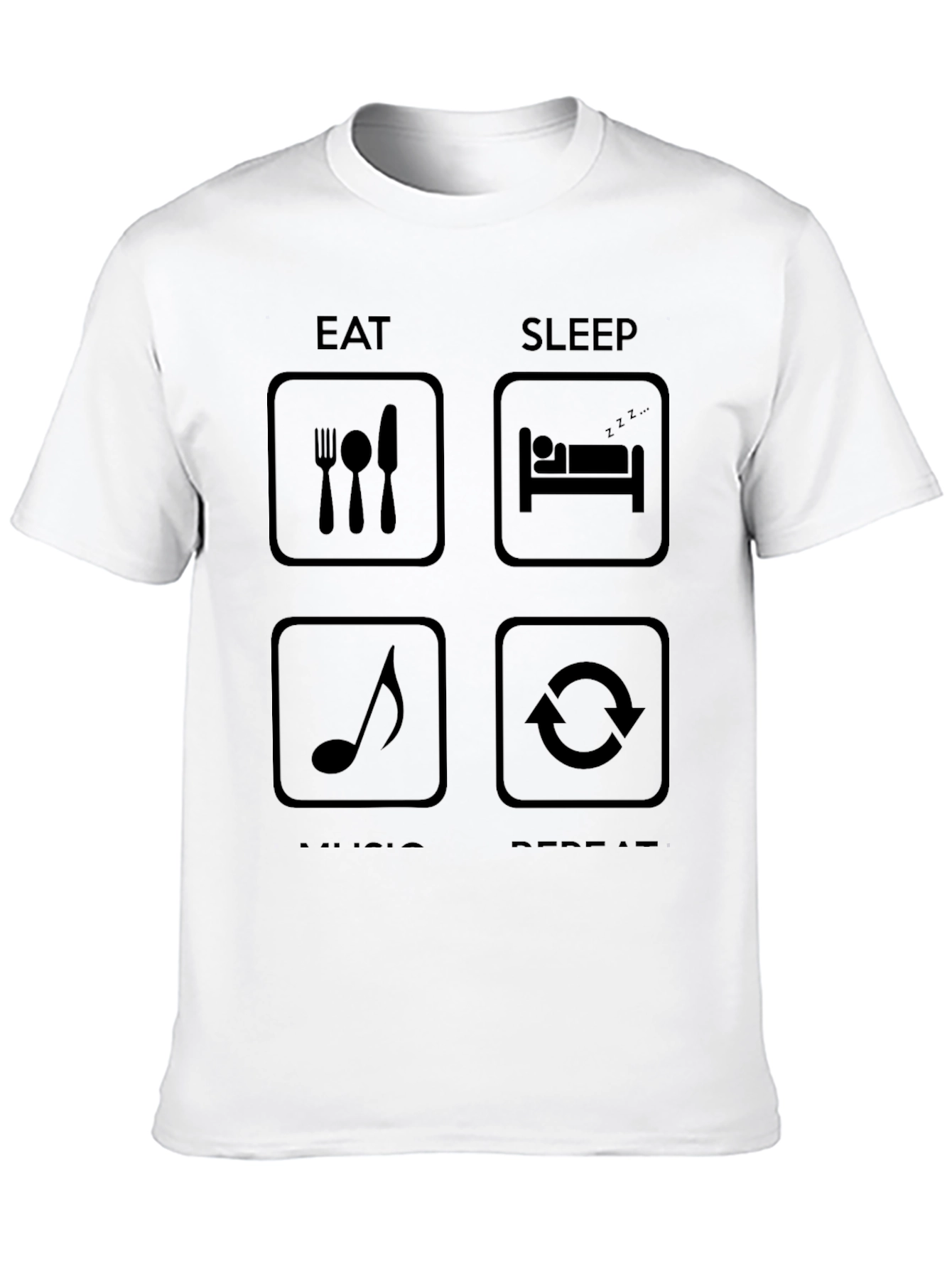 Eat Sleep Music Repeat Black T-Shirt
