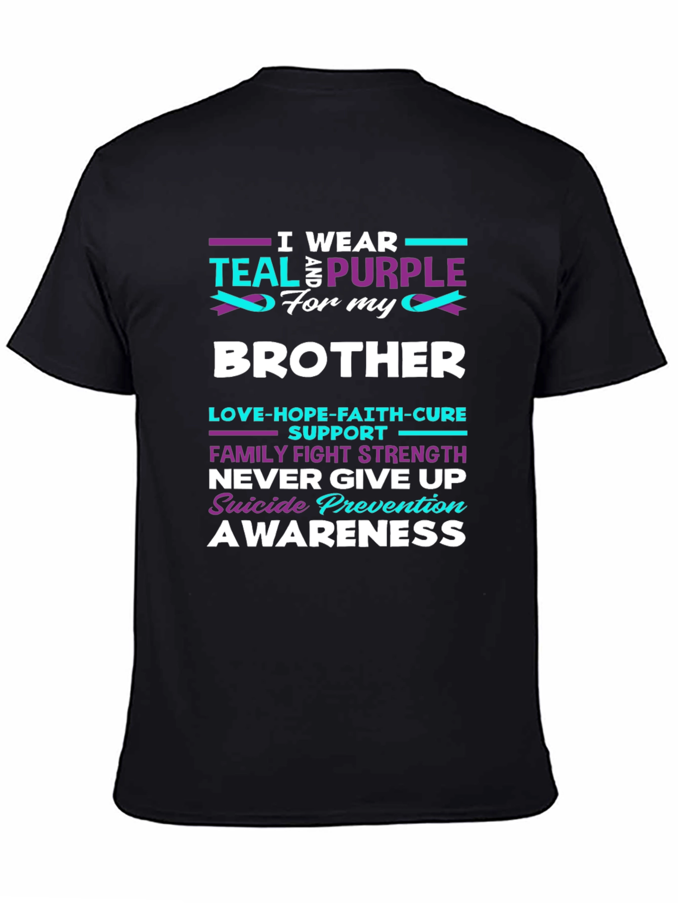 Teal and Purple Suicide Prevention Awareness Brother T-Shirt