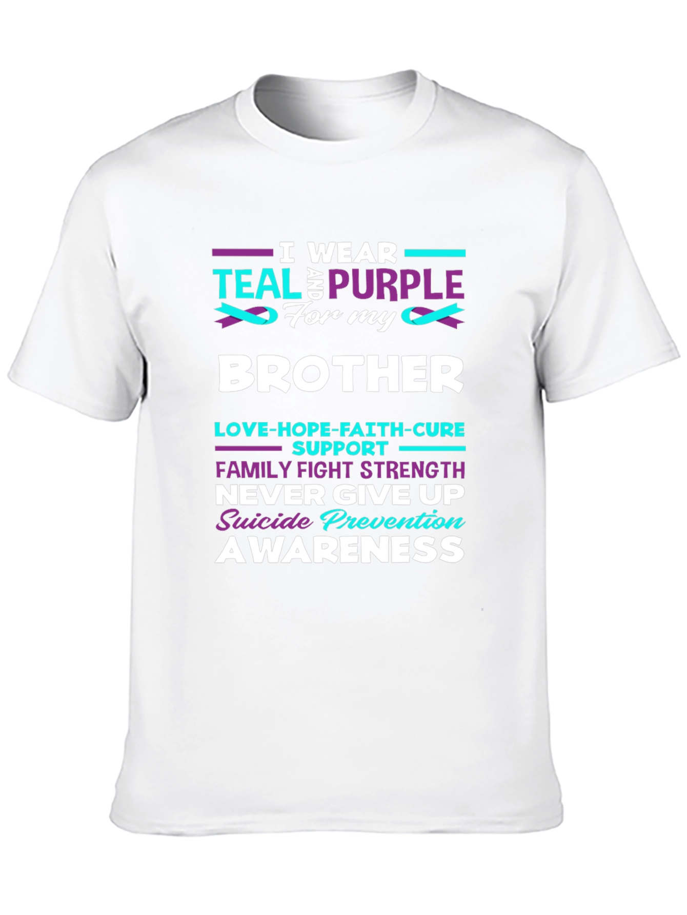 Teal and Purple Suicide Prevention Awareness Brother T-Shirt