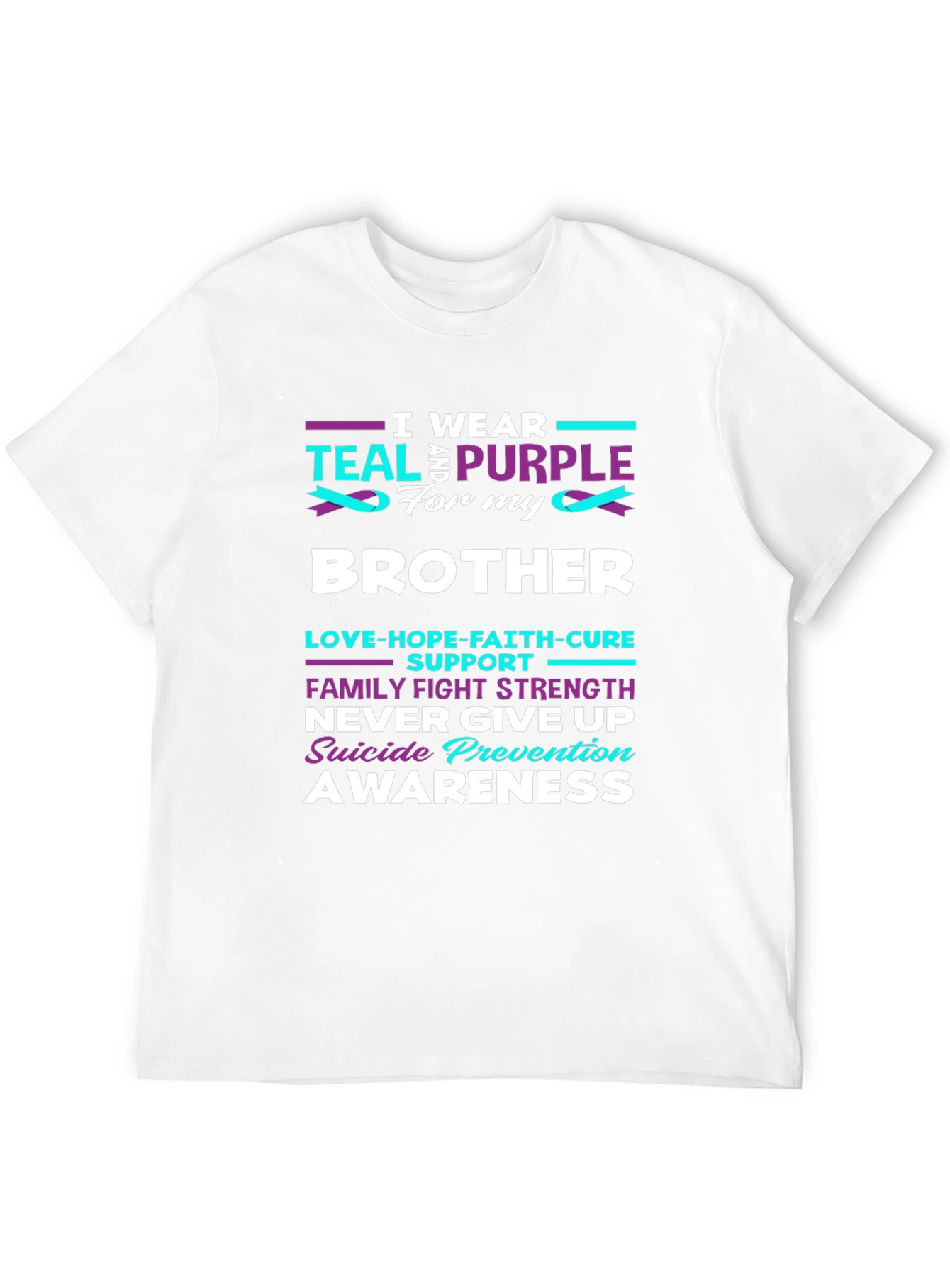 Teal and Purple Suicide Prevention Awareness Brother T-Shirt