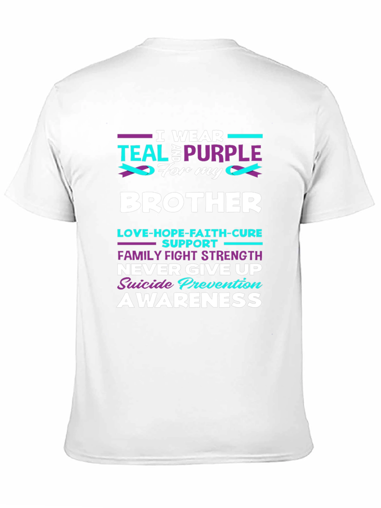Teal and Purple Suicide Prevention Awareness Brother T-Shirt