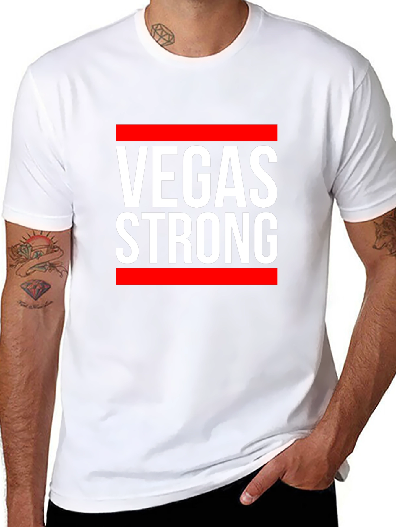 Vegas Strong Graphic Tee - Black Cotton T-Shirt
