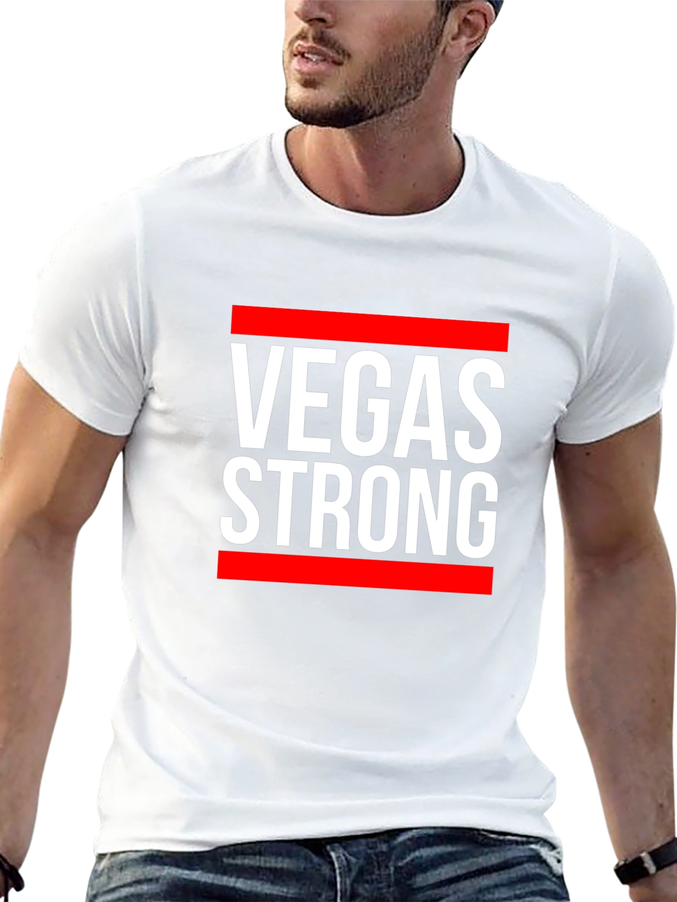 Vegas Strong Graphic Tee - Black Cotton T-Shirt