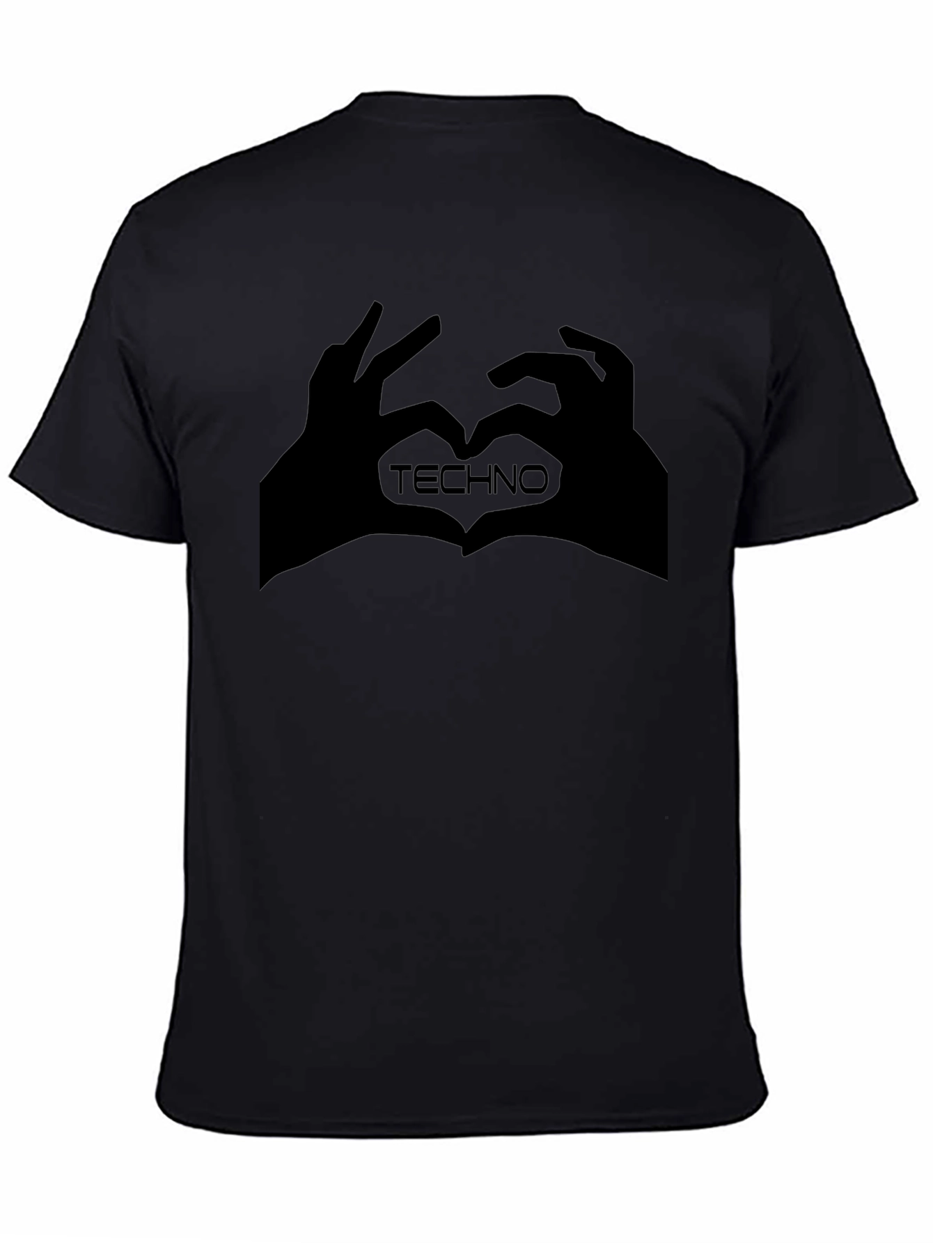 Techno Music Heart Hands Graphic Tee