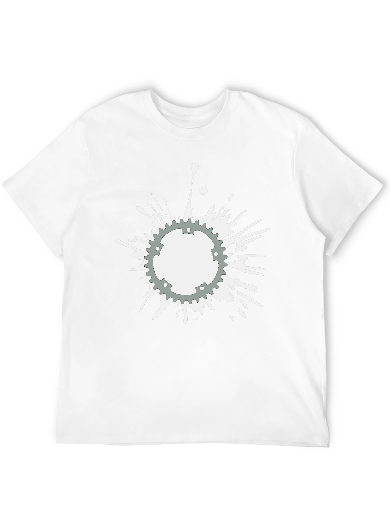 Black Graphic Tee - Gear Splatter Design