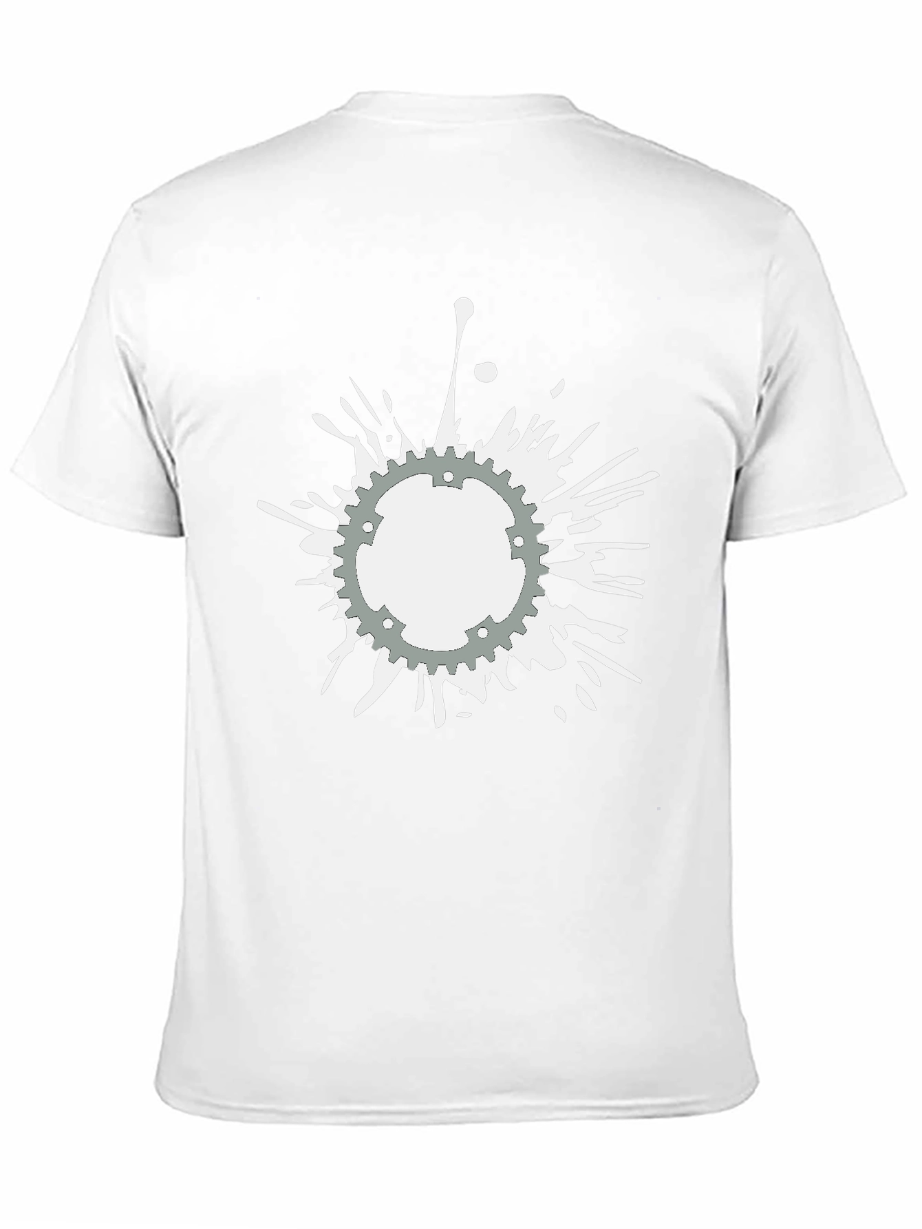 Black Graphic Tee - Gear Splatter Design