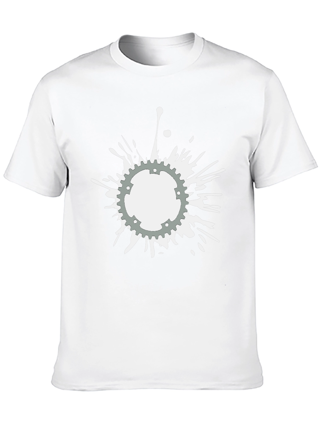 Black Graphic Tee - Gear Splatter Design