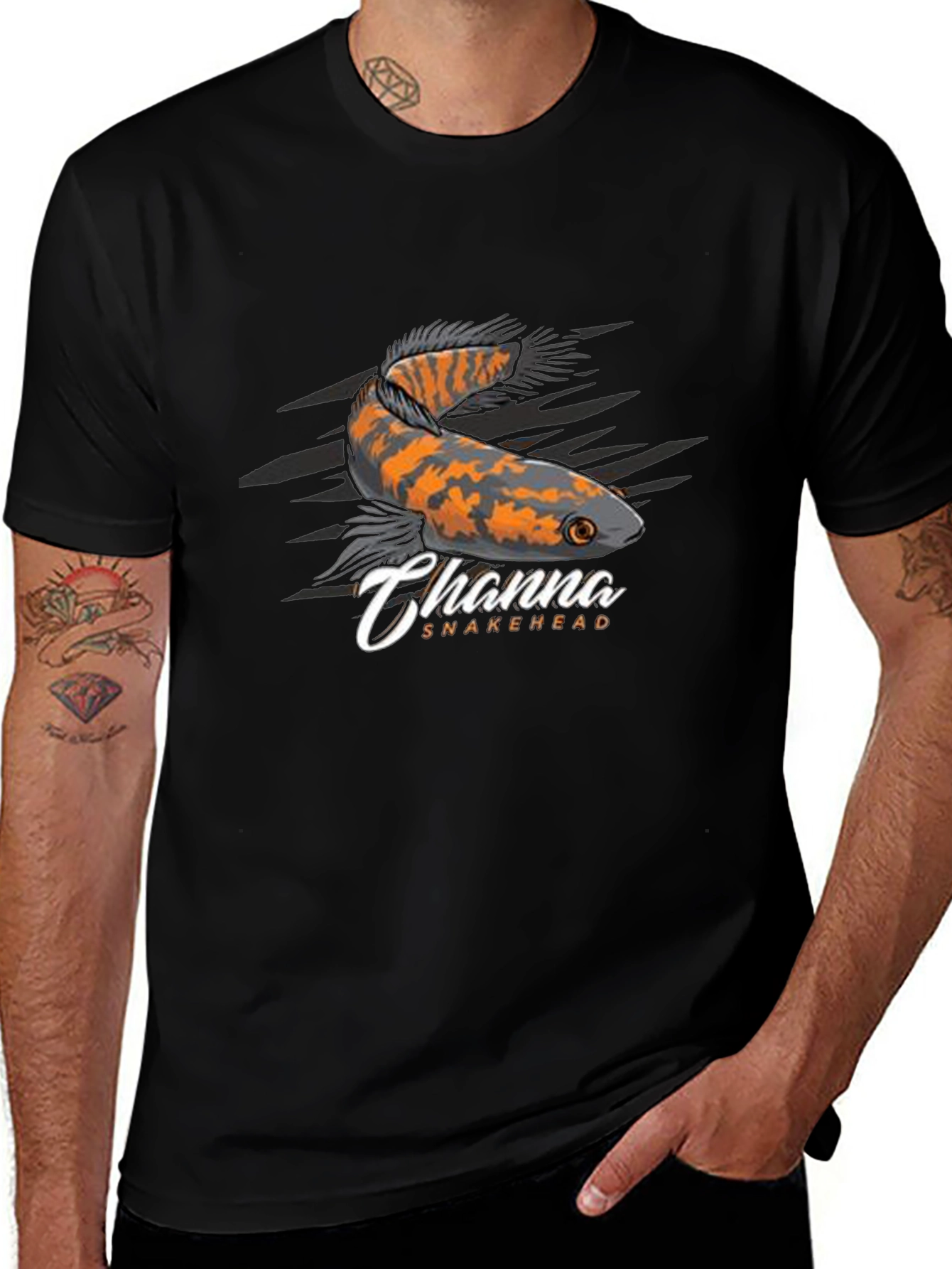 Channa Snakehead Graphic Tee - Cool Fish Design