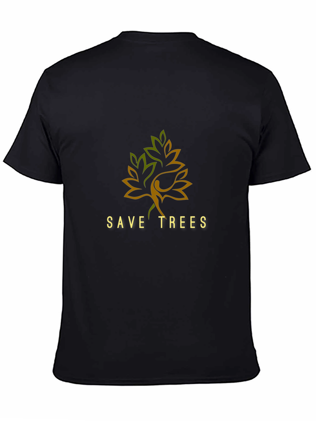 Eco-Friendly Save Trees Graphic Tee - Black