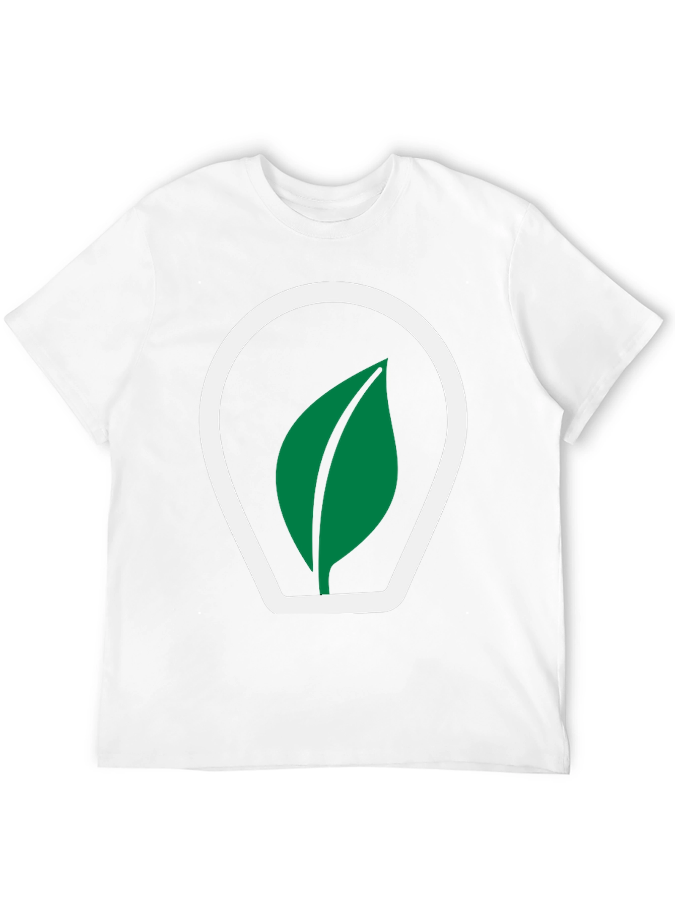 Black T-Shirt with Green Leaf Logo