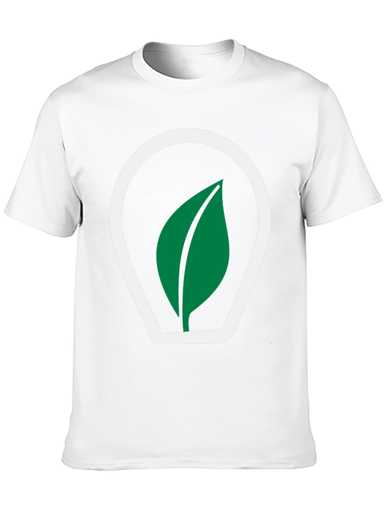 Black T-Shirt with Green Leaf Logo